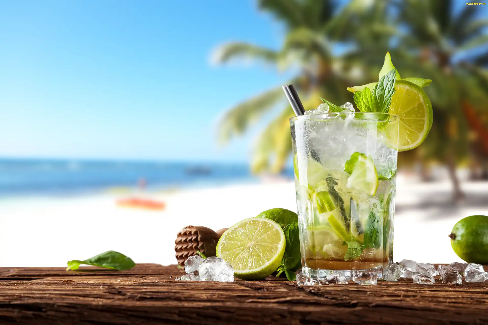 Drink, Wakacje, Limonki, Lód, Mojito