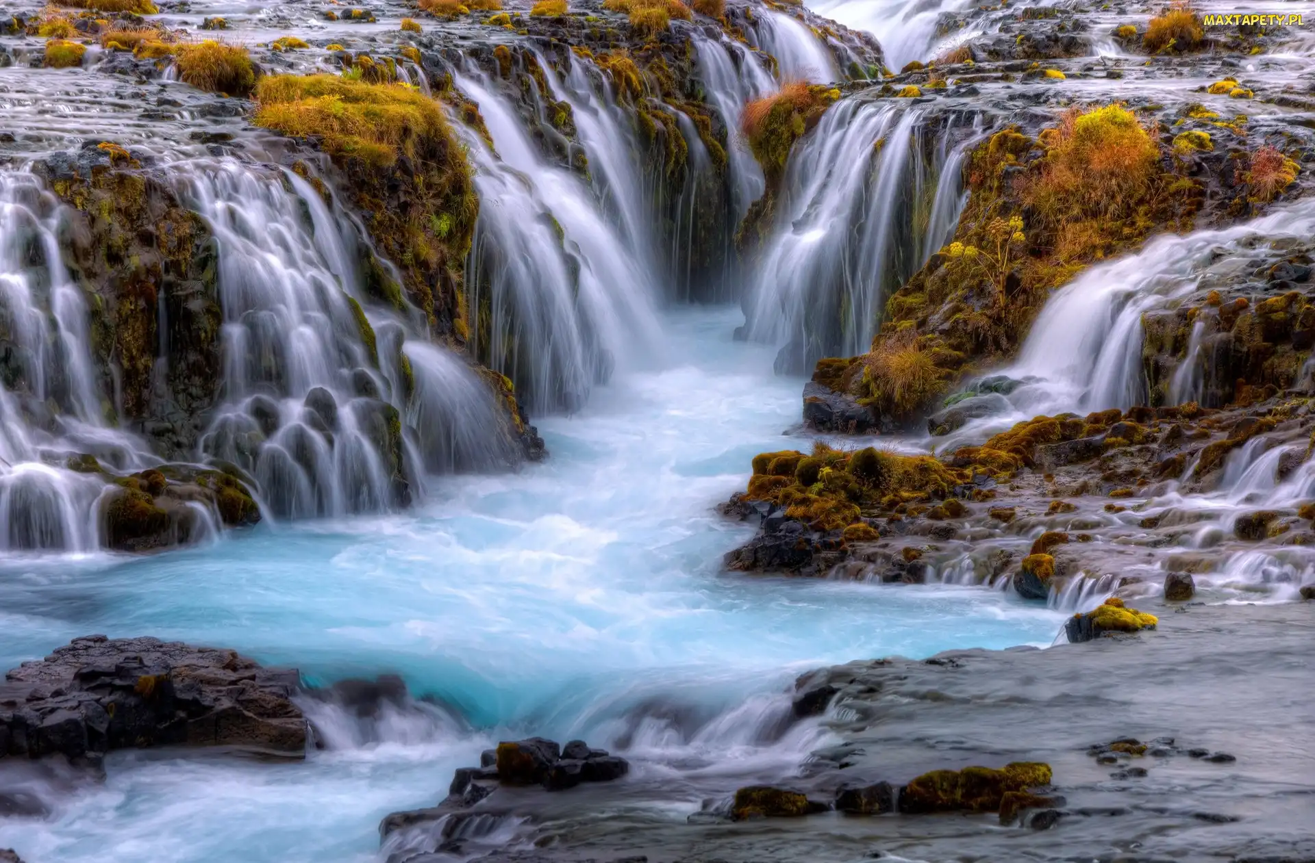 Skały, Rzeka, Islandia, Wodospad Bruarfoss