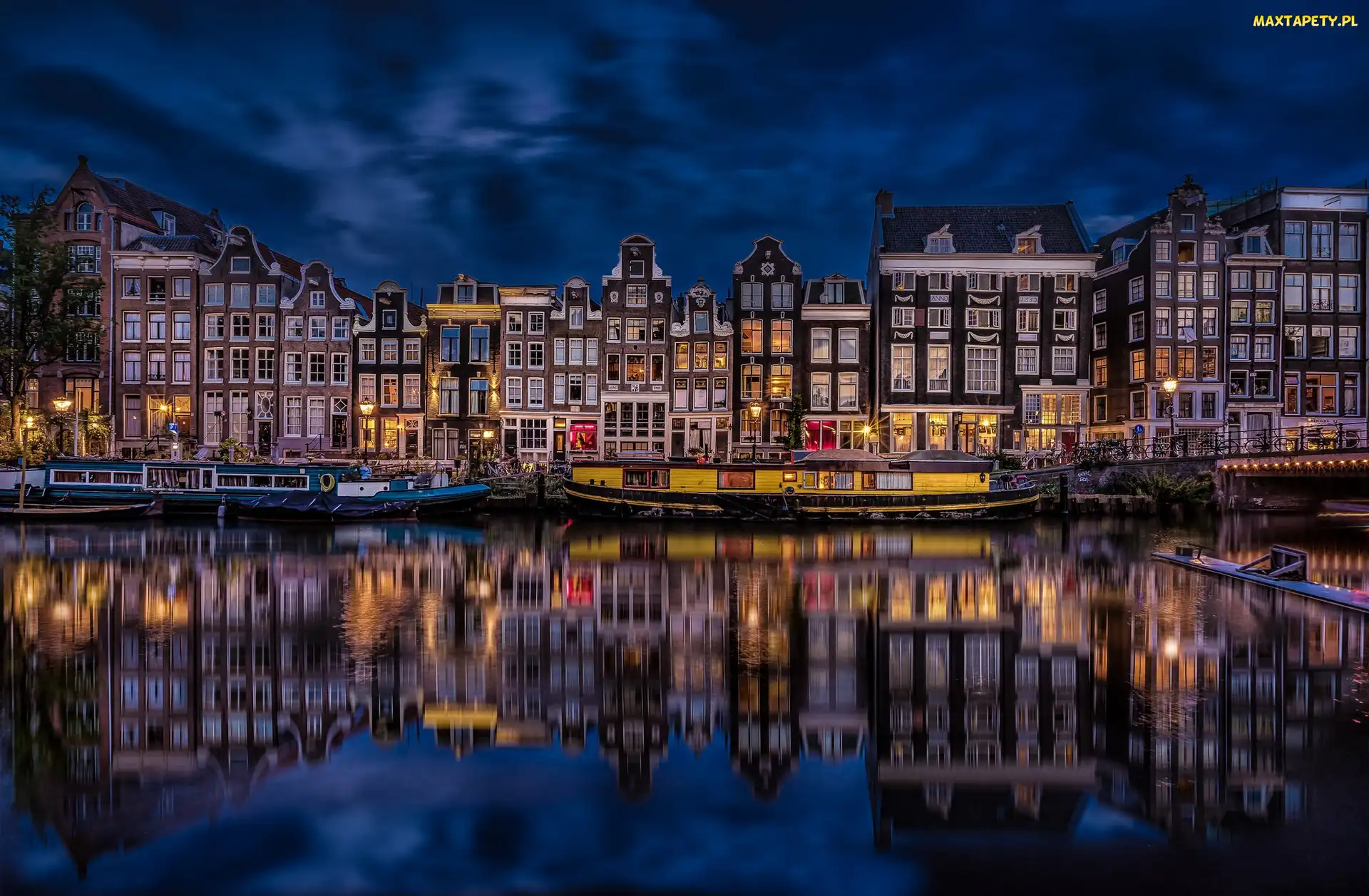 Holandia, Barki, Kamienice, Amsterdam