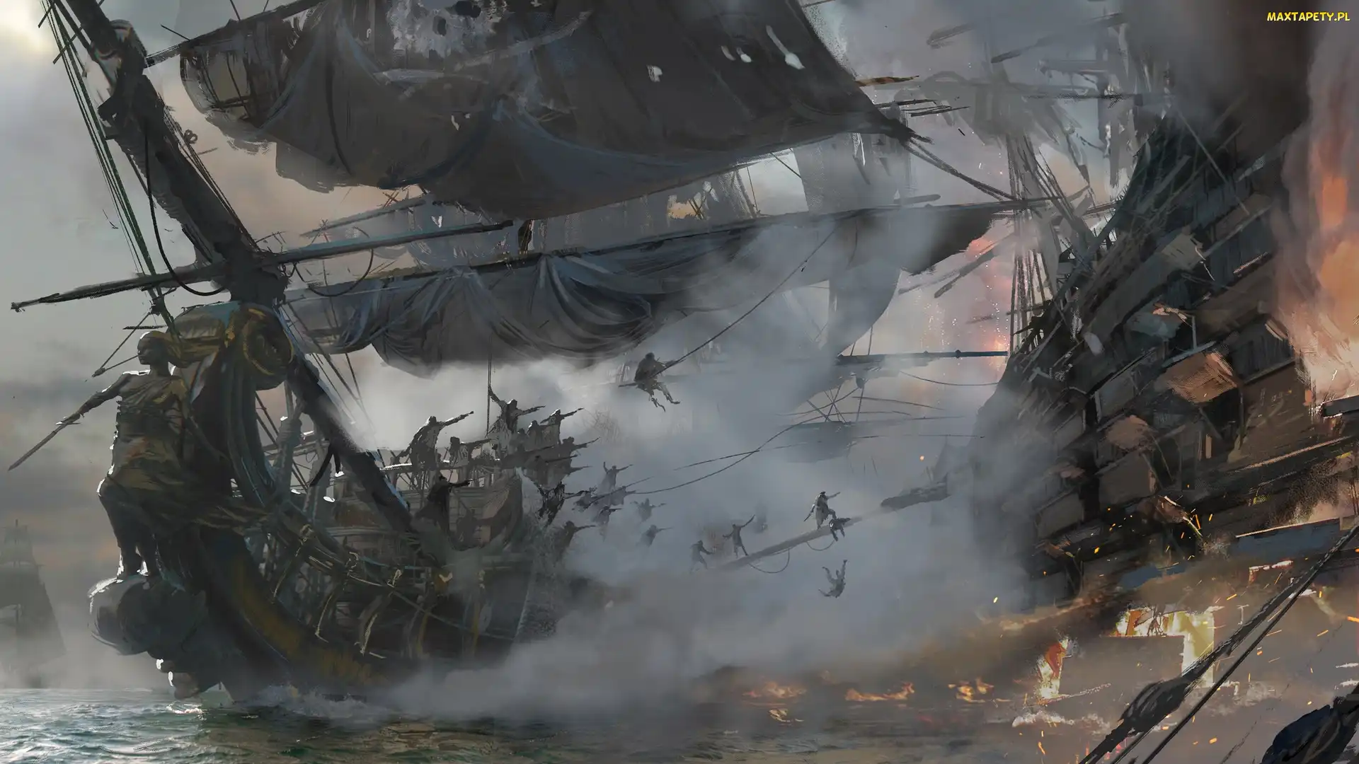 Statek, Żaglowce, Walka, Piracki, Skull and Bones