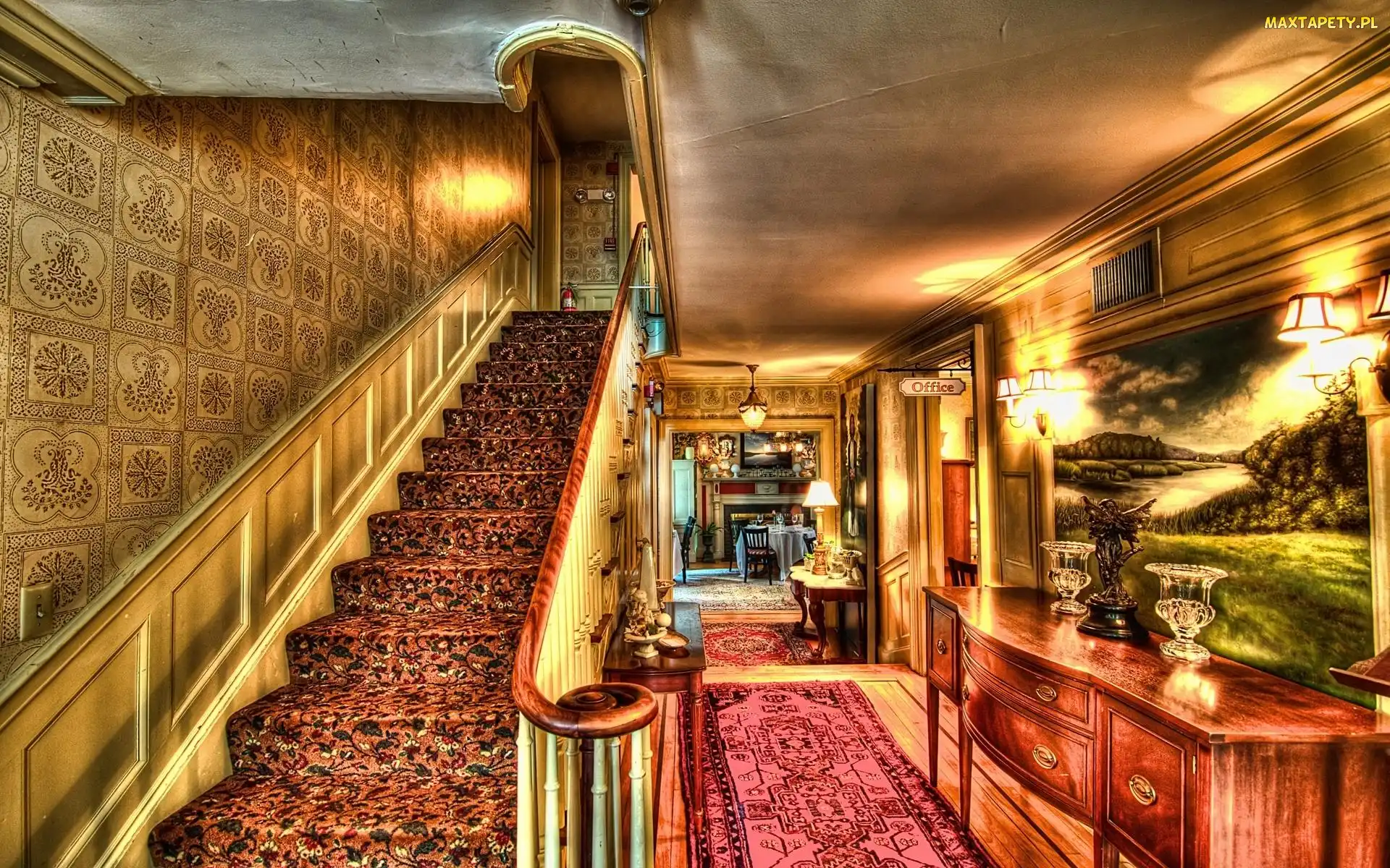 Inne wnętrza, Hotel, Korytarz, Schody