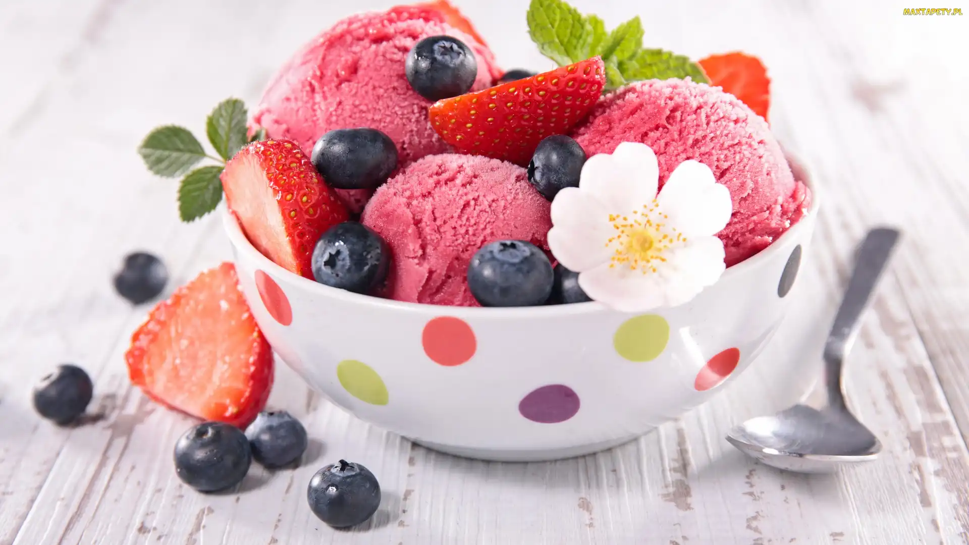 Truskawki, Borówki, Lody, Owocowe