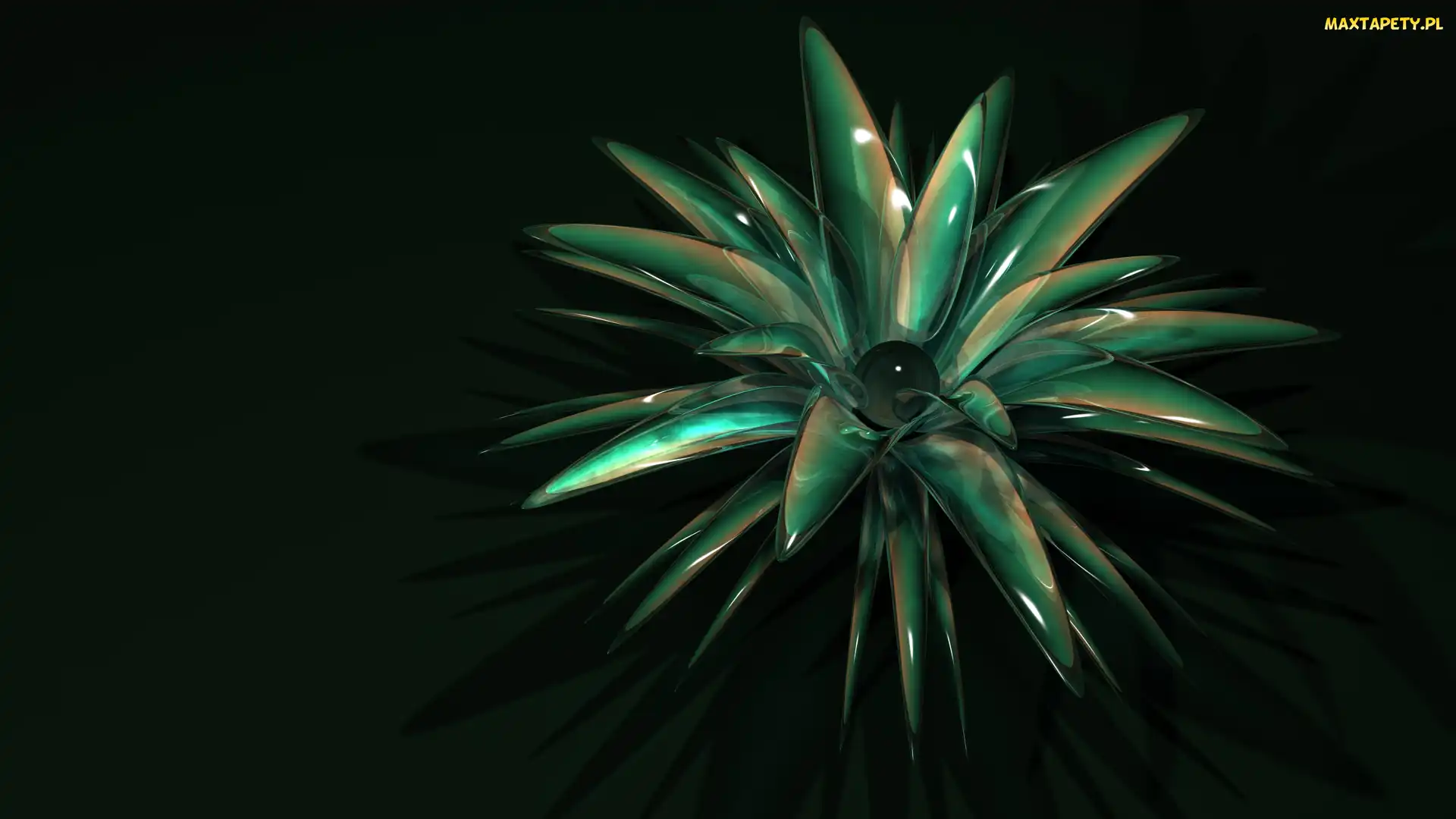 Zielony, Kwiat, Grafika 3D