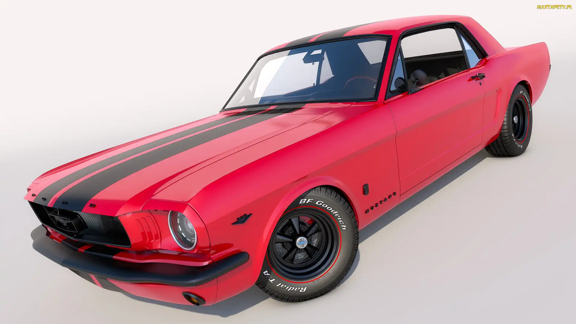 Zabytkowy, 1965, Ford Mustang Coupe, Czerwony