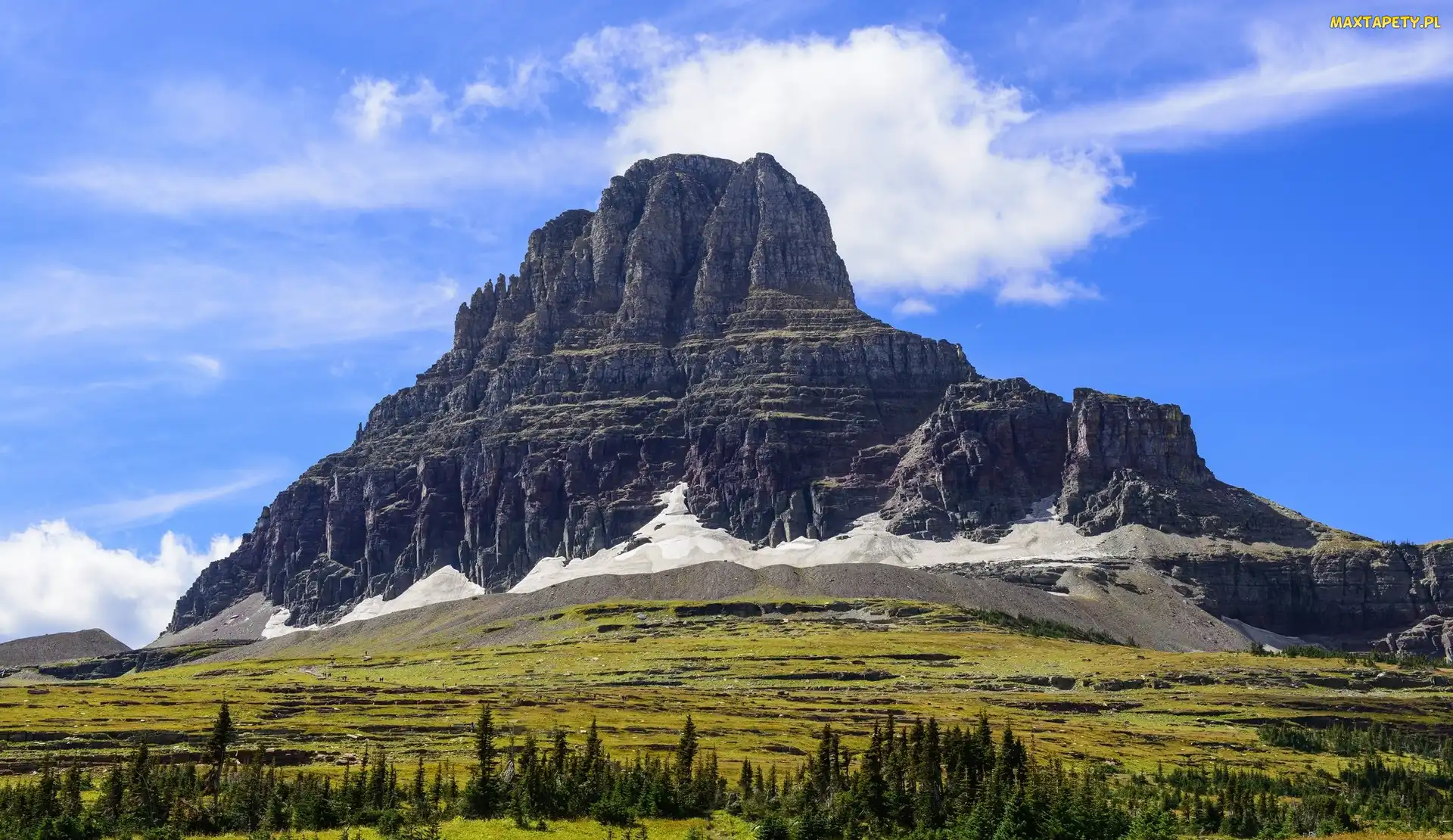 Drzewa, Góra Clements Mountain, Stan Montana, Stany Zjednoczone, Park Narodowy Glacier, Góry