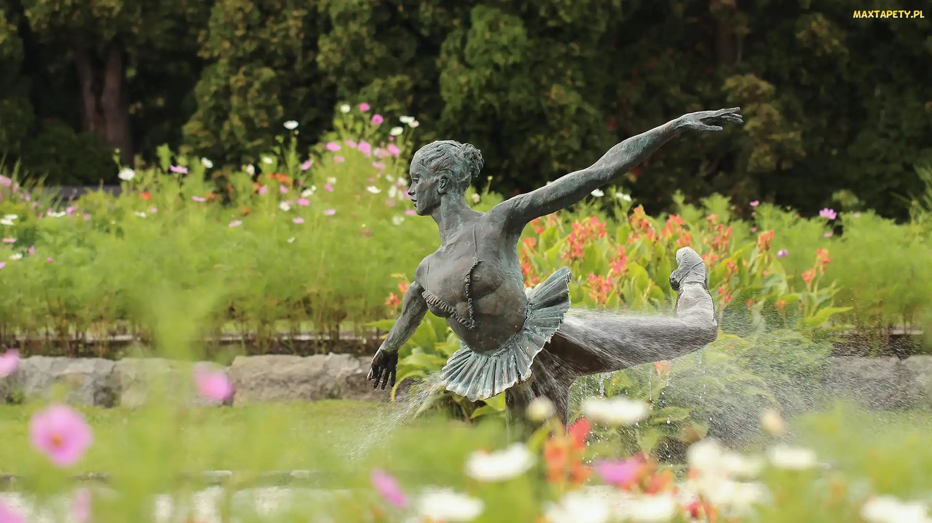 Polska, Tańcząca baletnica, Ogród Botaniczny, Fontanna, Poznań