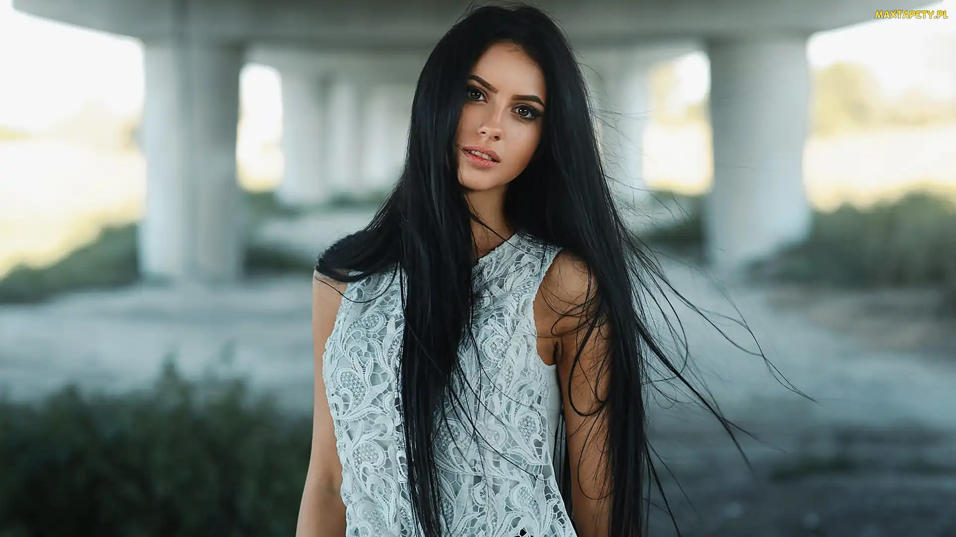 Kobieta, Włosy, Długie, Brunetka