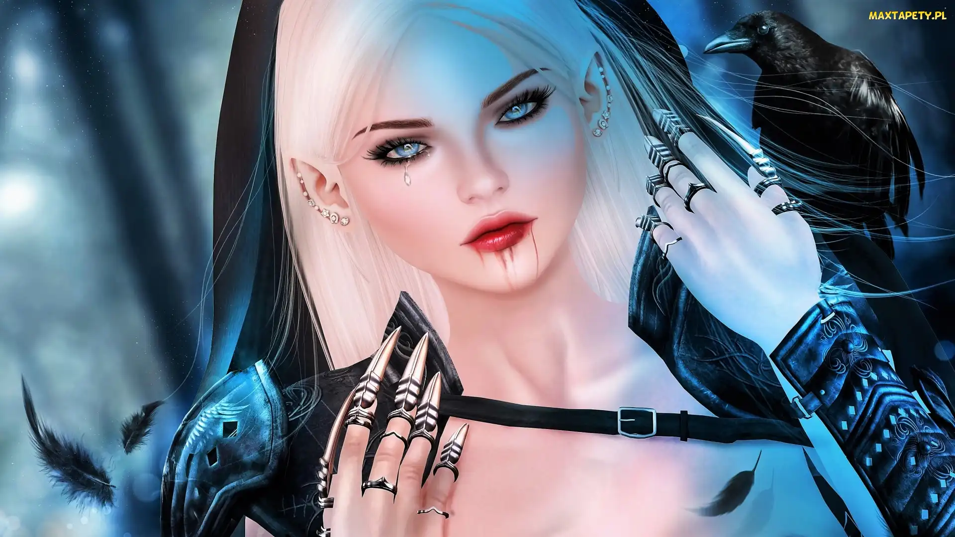 Fantasy, Kruk, Demon, Dziewczyna