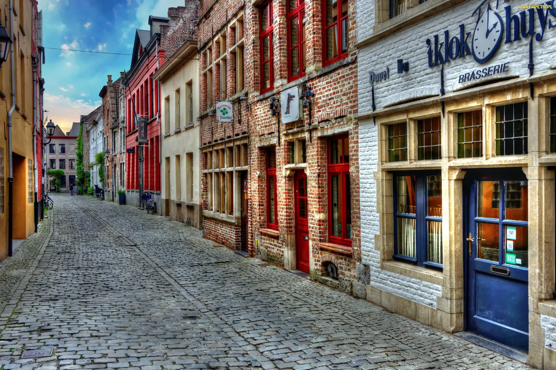 Gandawa, Domy, Uliczka, HDR, Belgia