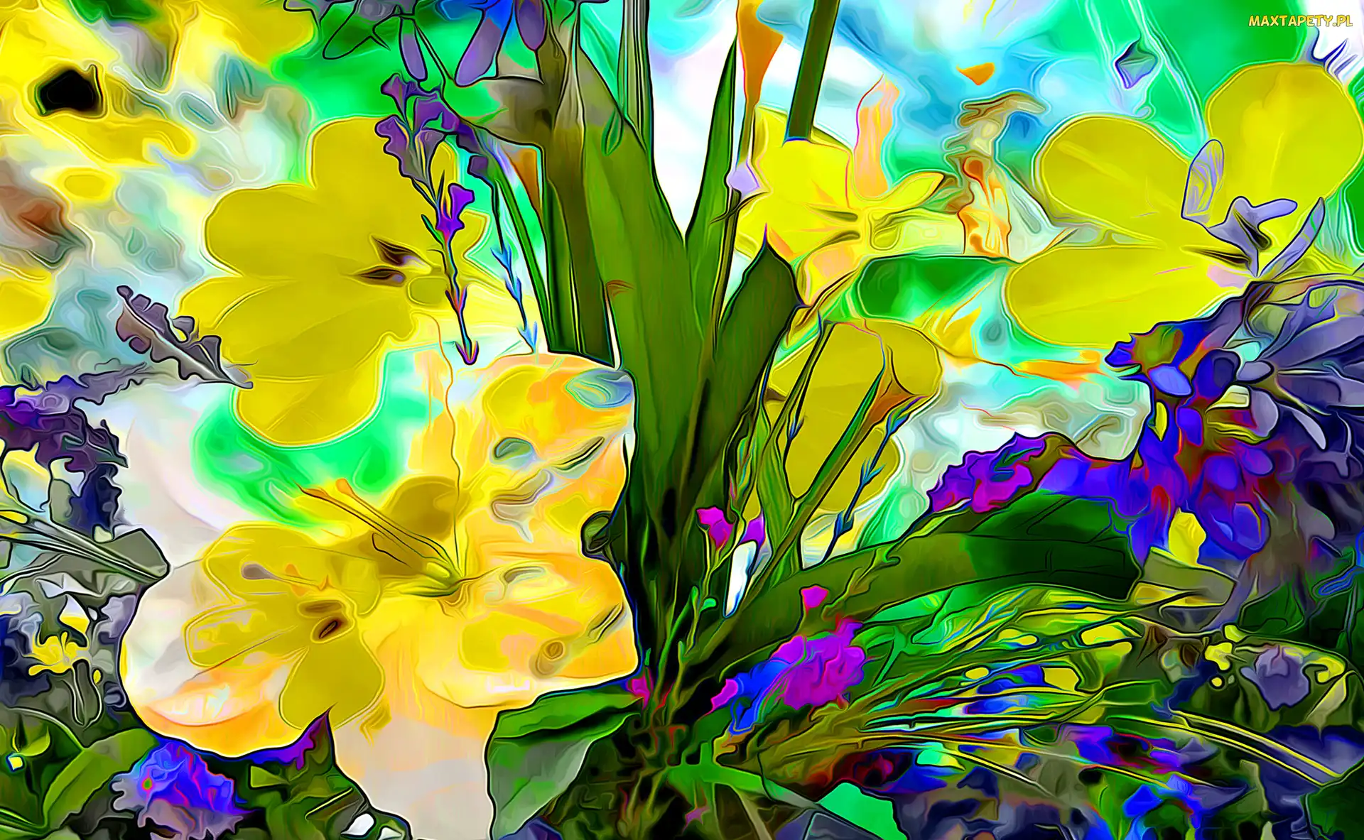 Płatki, Kwiaty, Grafika, Fractalius