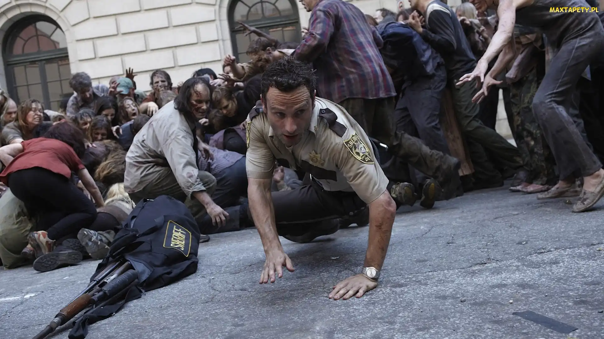 Serial, The Walking Dead, Zombie Andrew Lincoln, Rick Grimes, Andrew Lincoln, Żywe trupy
