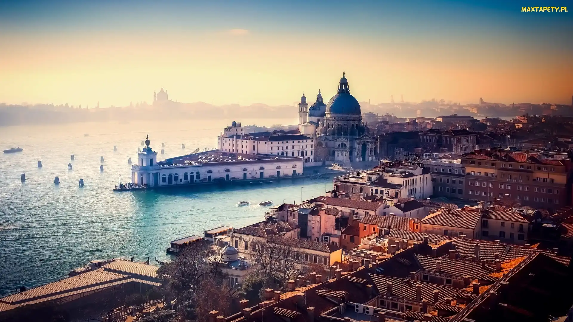 Bazylika Santa Maria della Salute, Kanał Canal Grande, Włochy, Wenecja