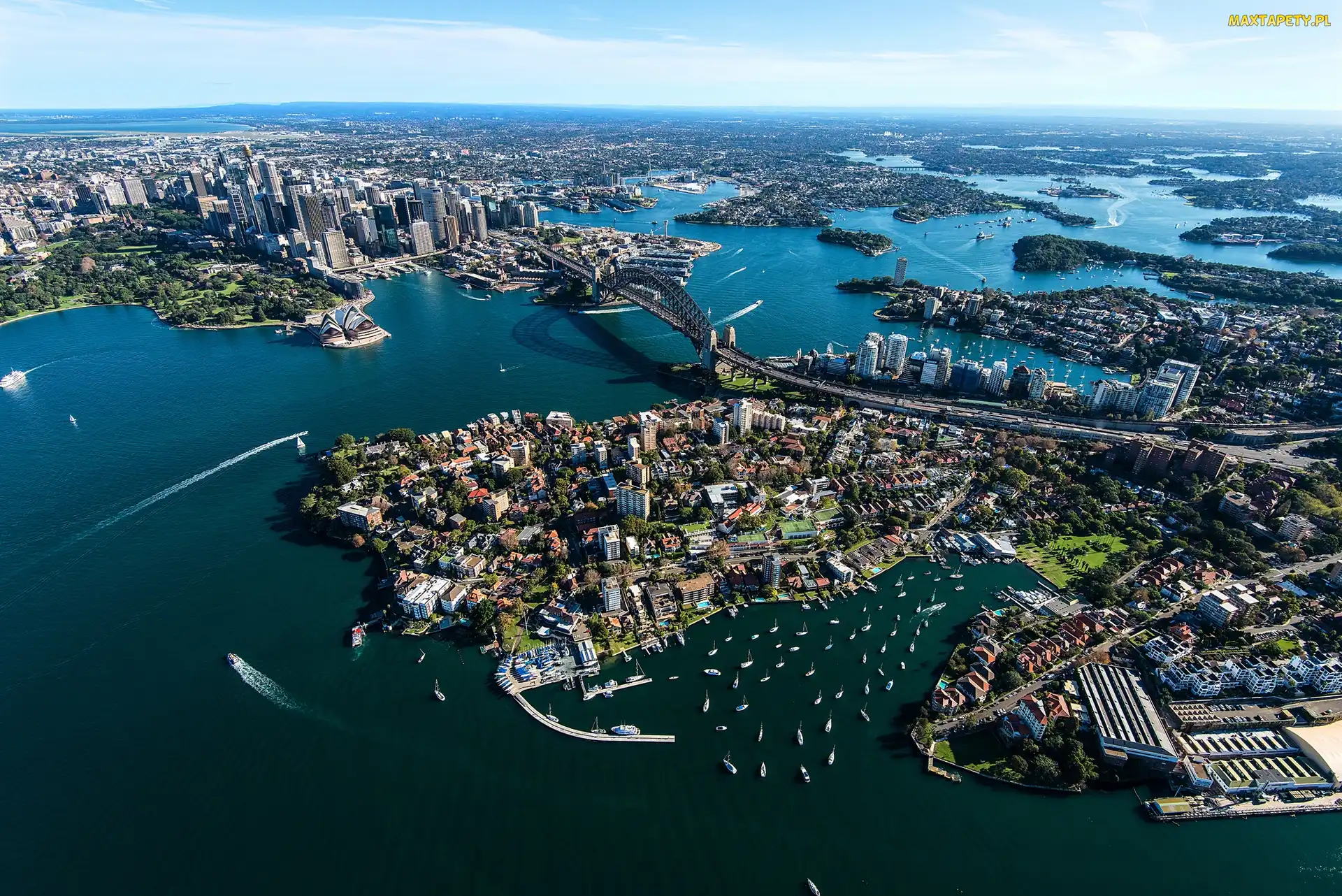 Australia, Z lotu ptaka, Port, Miasto, Sydney