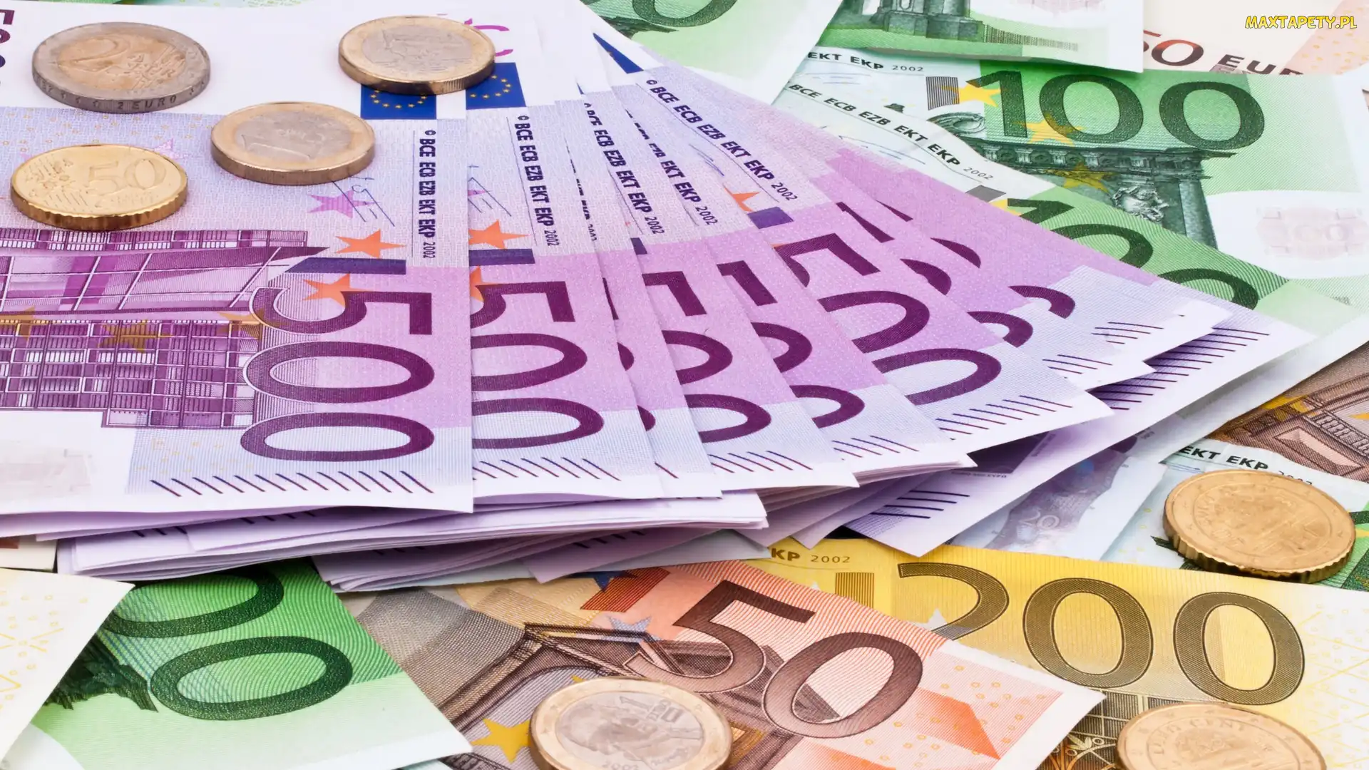 Pieniądze, Monety, Banknoty, Euro