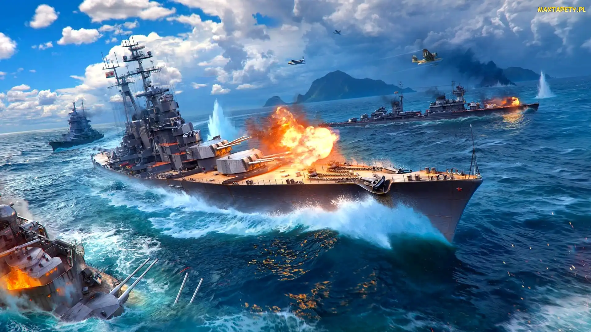 Morze, Ogień, Wojenne, Okręty, World of Warships