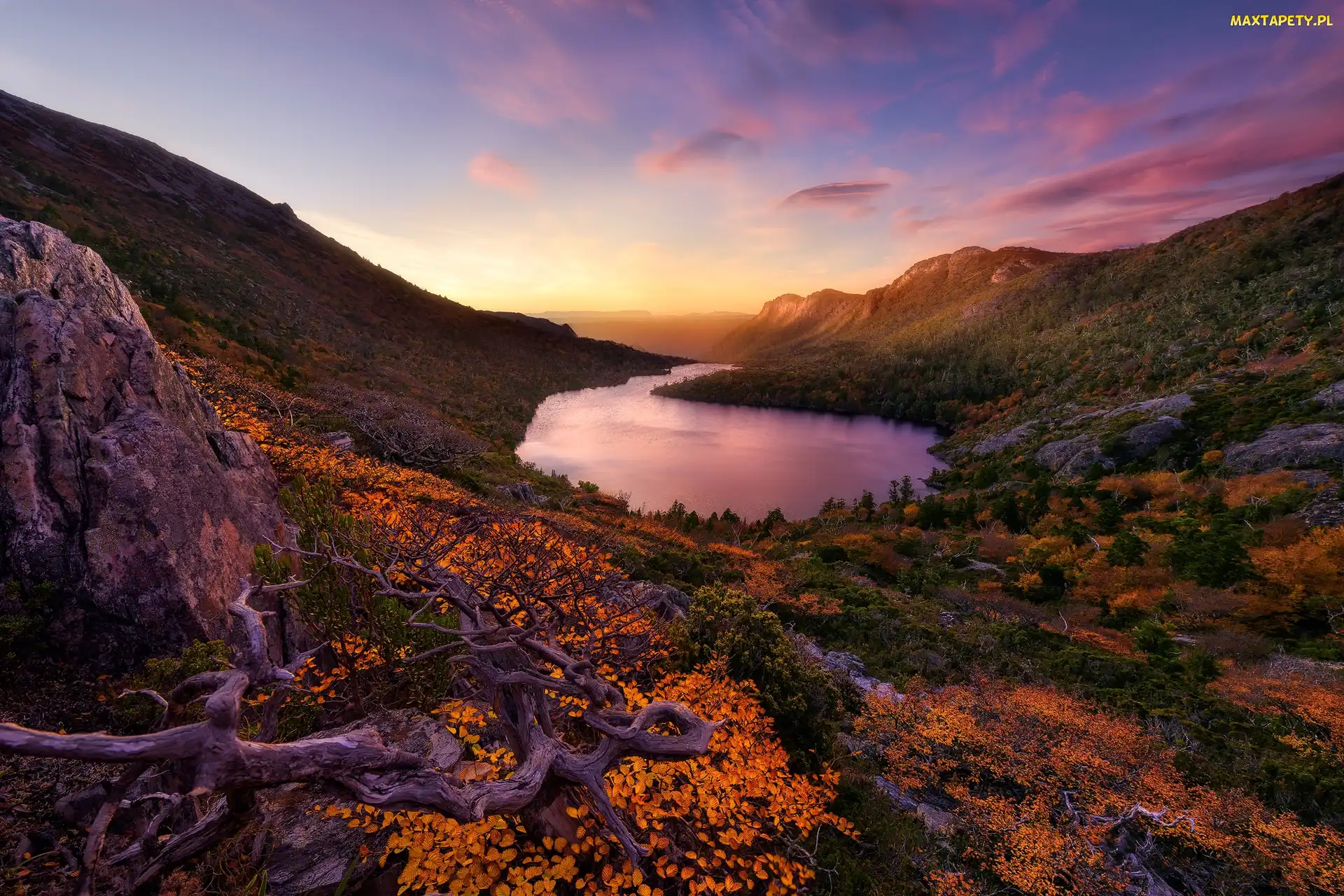 Tasmania, Góry, Jezioro Hansona, Park Narodowy Cradle Mountain-Lake St Clair, Australia