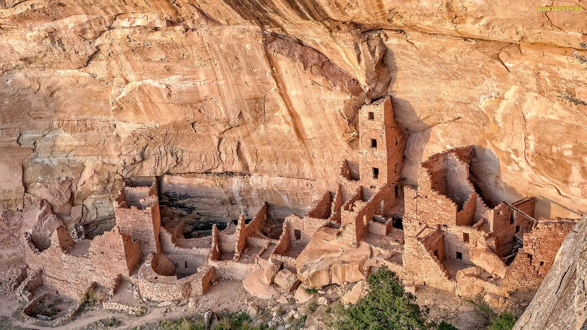 Pałac Klifowy, Ruiny osiedla klifowego, Stan Kolorado, Zabytek, Skały, Stany Zjednoczone, Park Narodowy Mesa Verde