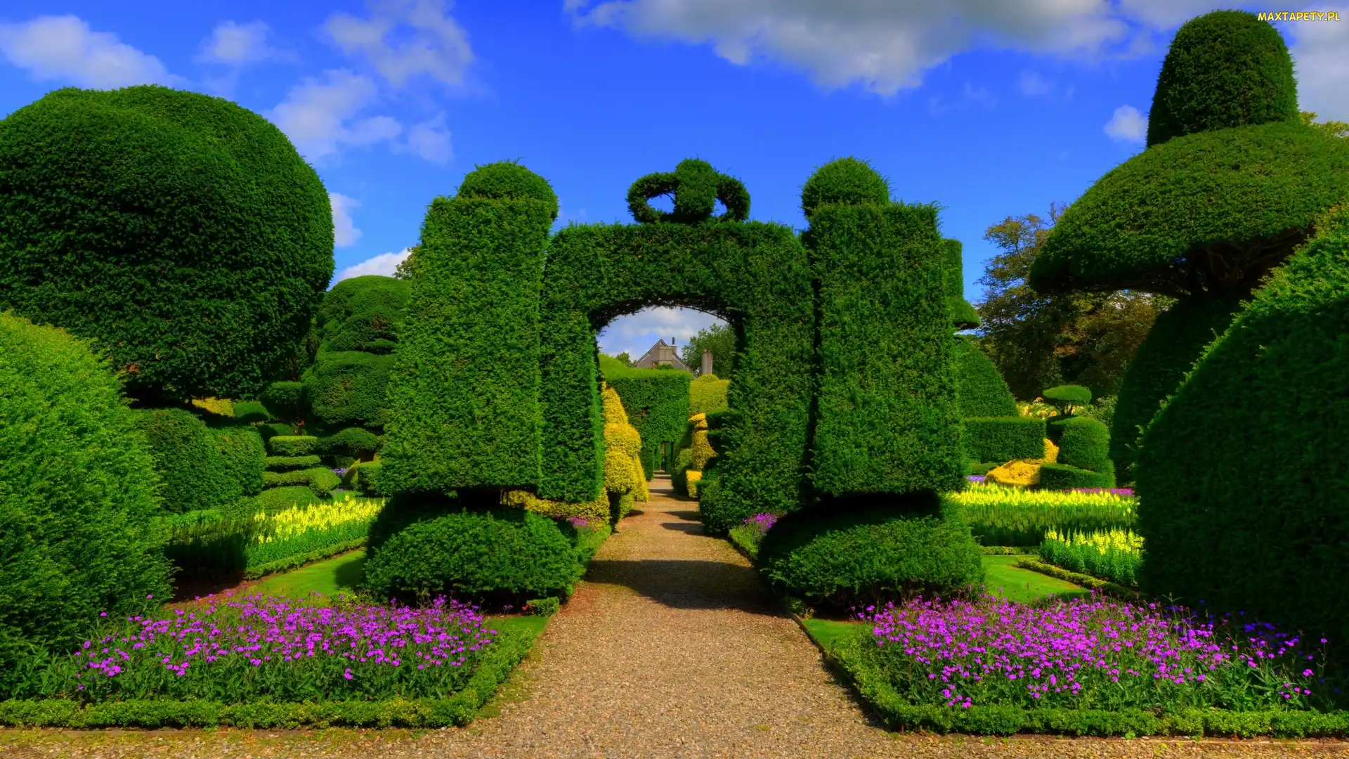 Levens Hall, Ogród, Anglia, Wielka Brytania, Kumbria, Kendal