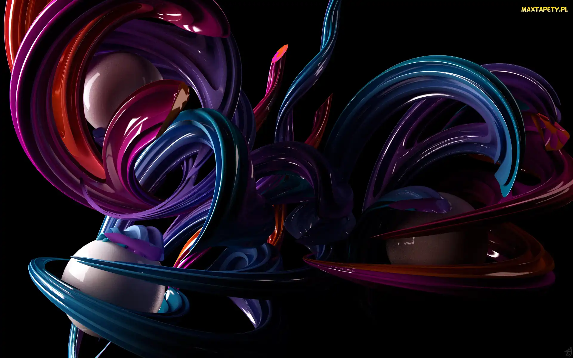 Abstrakcja, Fiolety, Grafika 3D