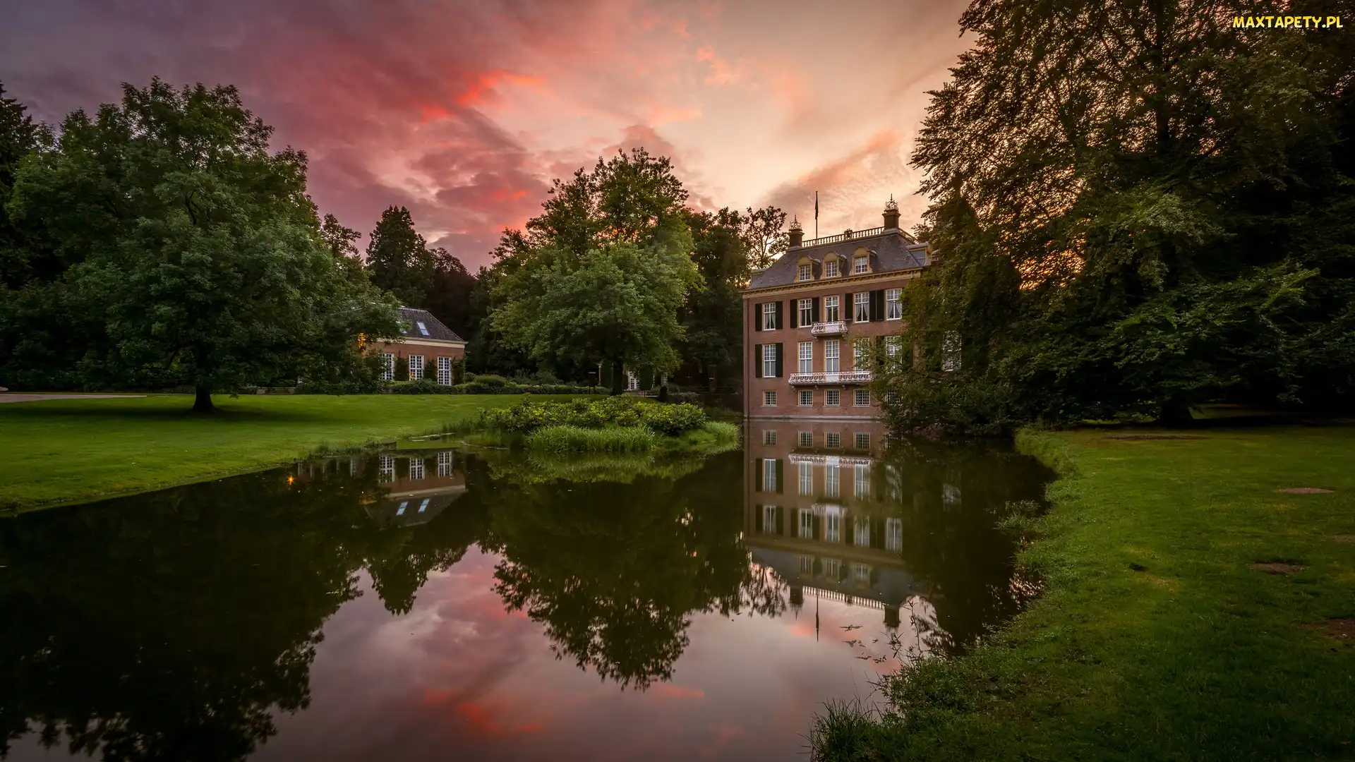 Muzeum domu rodziny Bransten - Huis Zypendaal, Dom, Prowincja Geldria, Staw, Park Zypendaal, Holandia, Arnhem