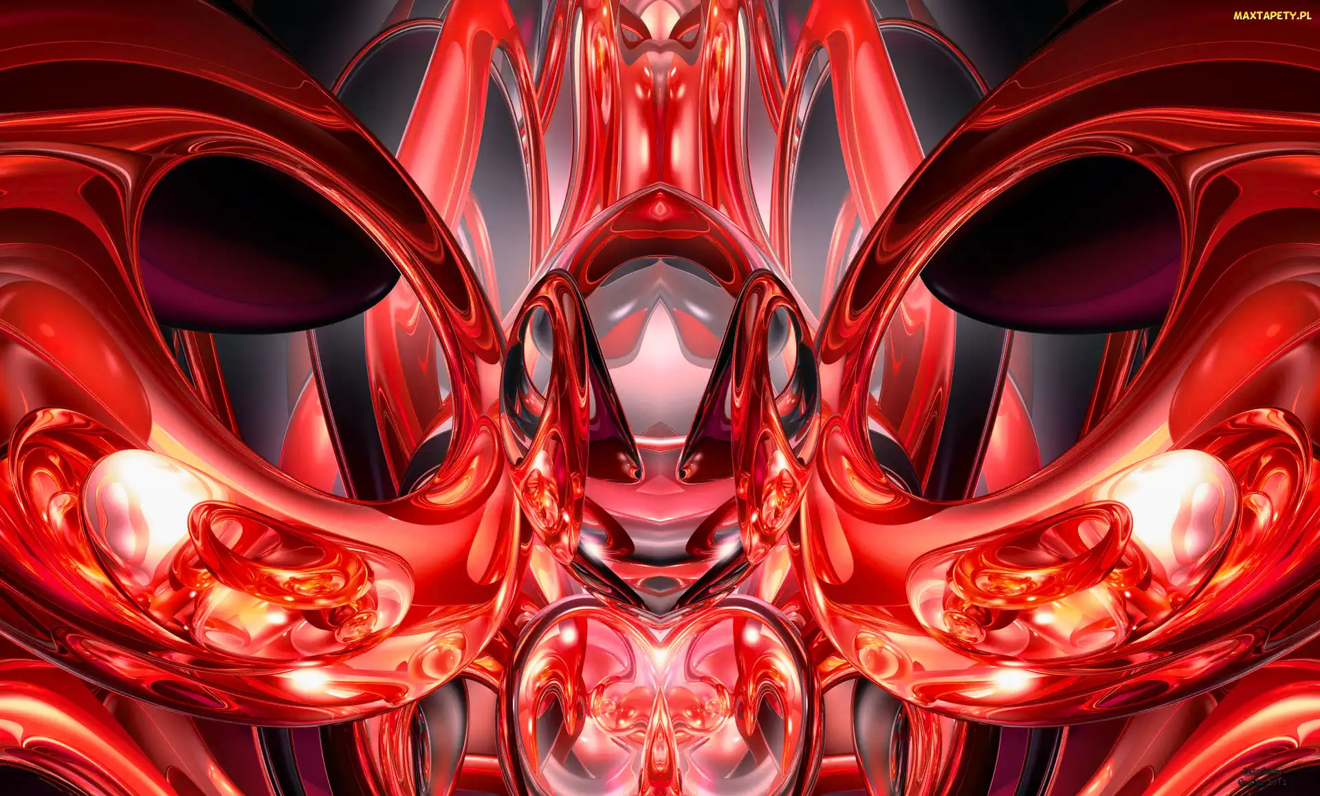 Czerwona, Abstrakcja, Grafika 3D