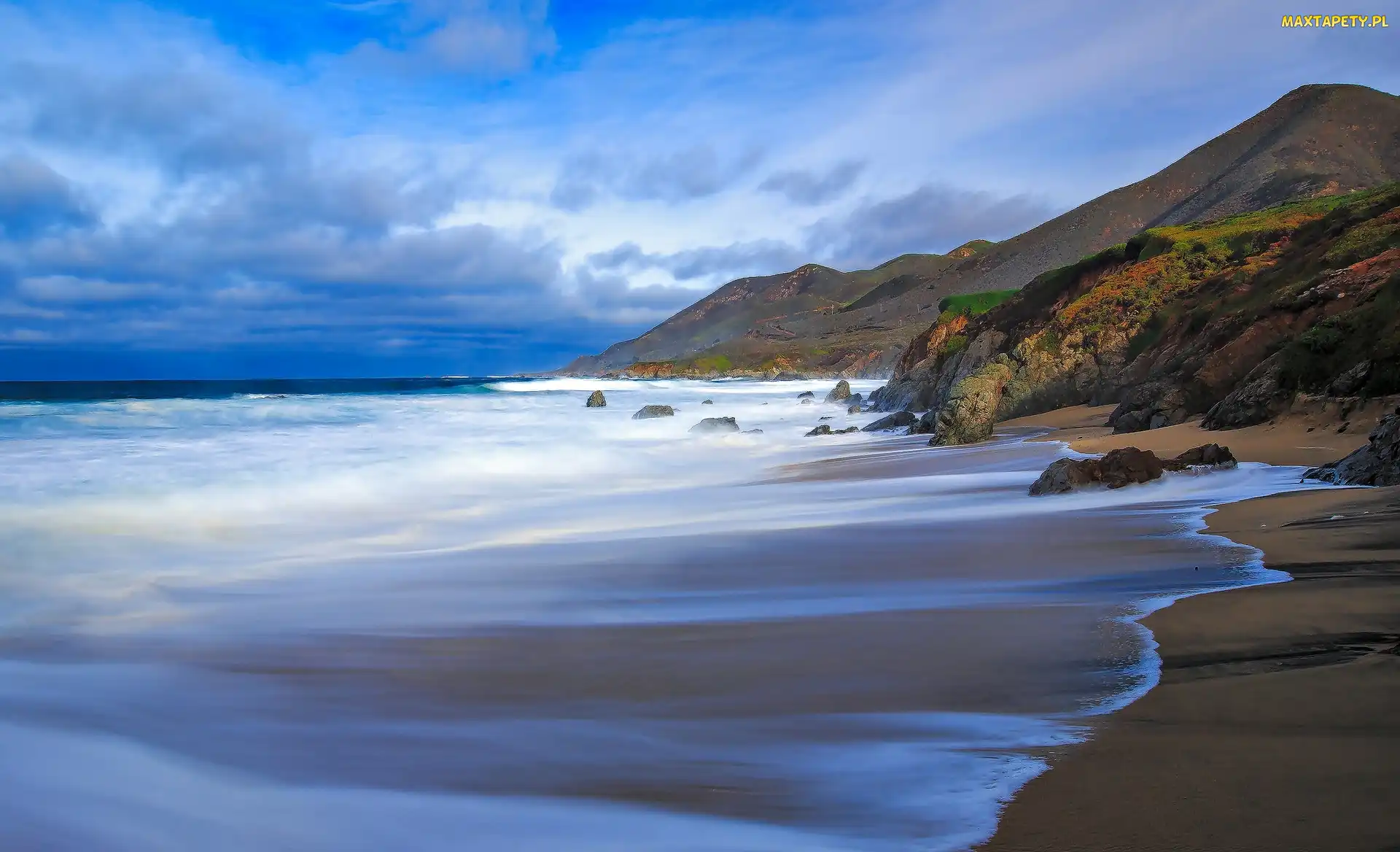Skały, Plaża, Kalifornia, Stany Zjednoczone, Monterey, Morze