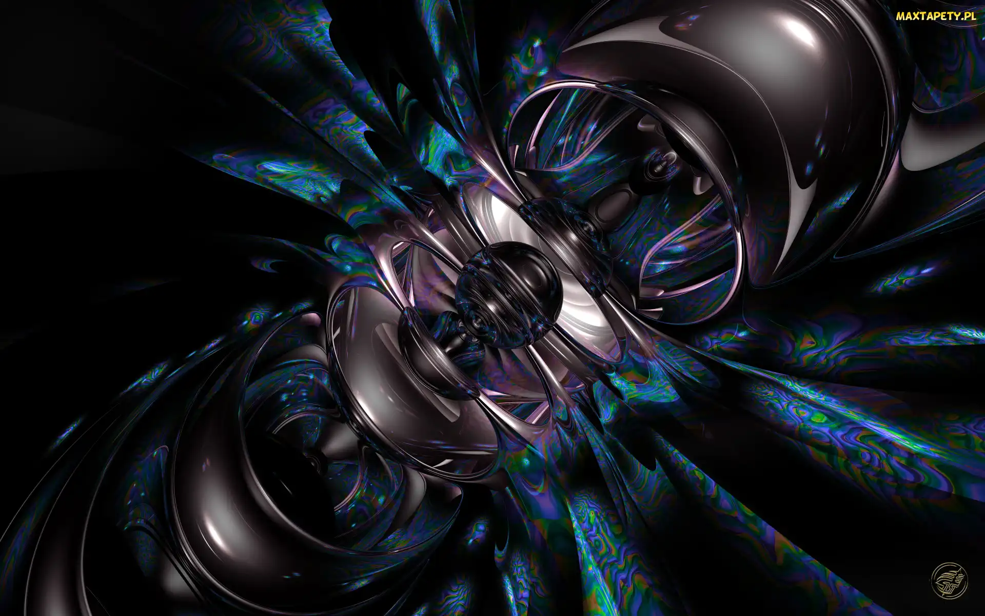 Szaro-niebieska, Abstrakcja, Grafika 3D