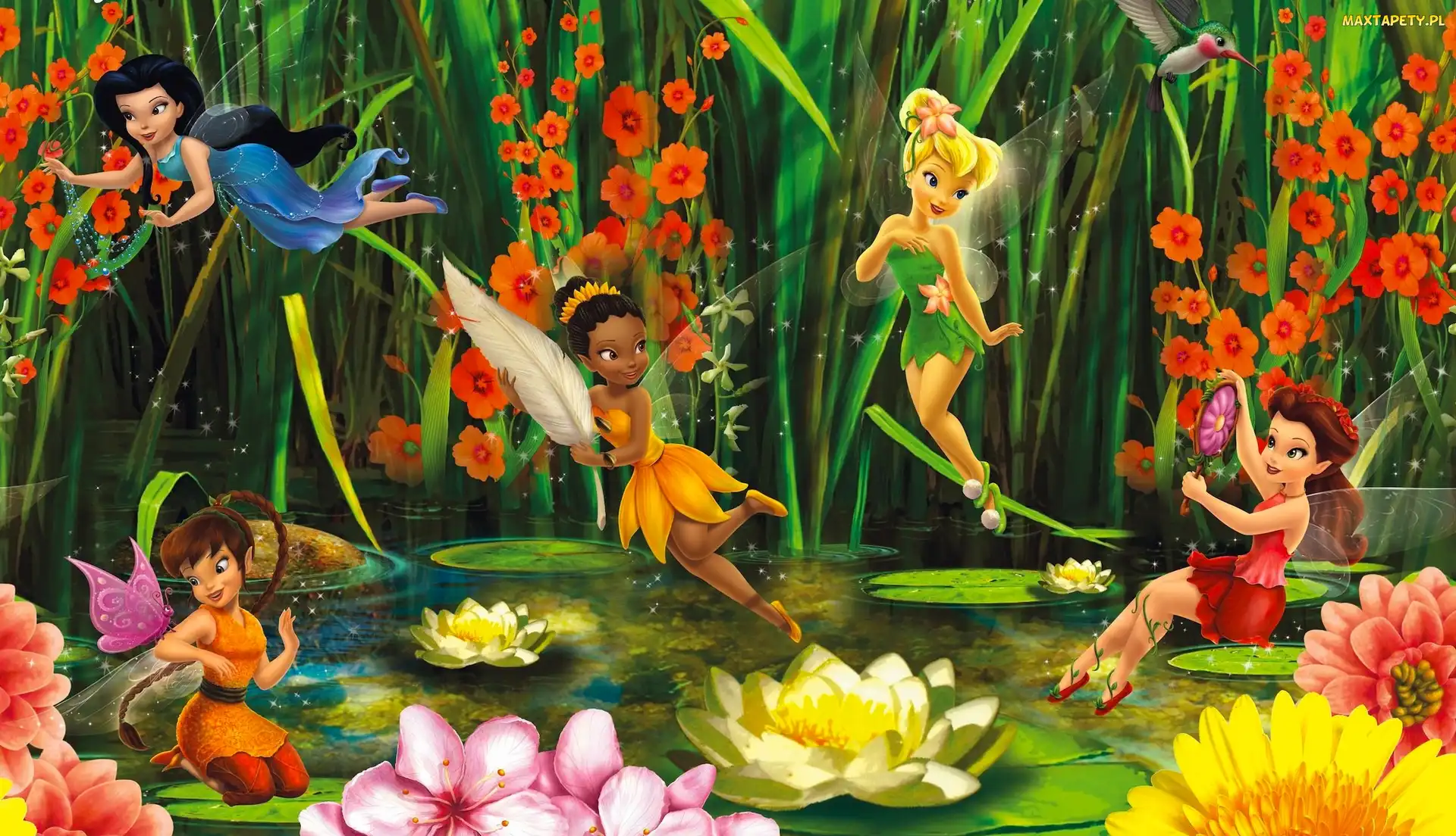 Bajka, Iskierka, Dzwoneczek, Różyczka, Jelonka, Mgiełka, Dzwoneczek, Tinker Bell, Wróżki