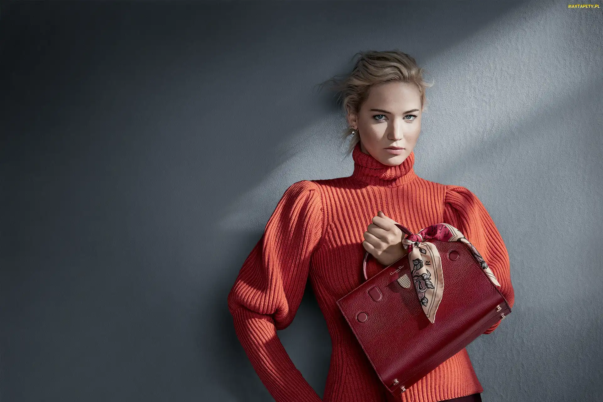 Chustka, Christian Dior, Jennifer Lawrence, Kobieta, Czerwona, Torebka