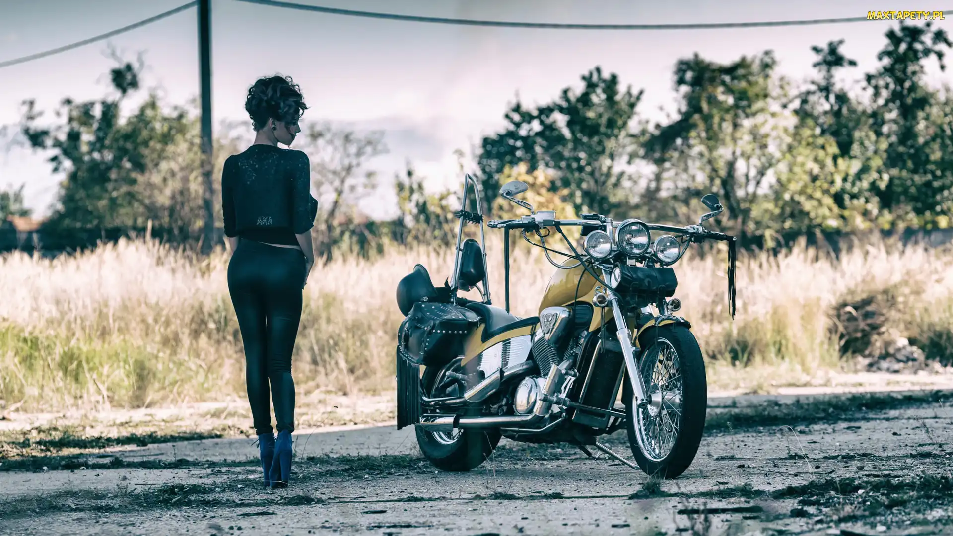 Kobieta, Droga, Polna, Motocykl