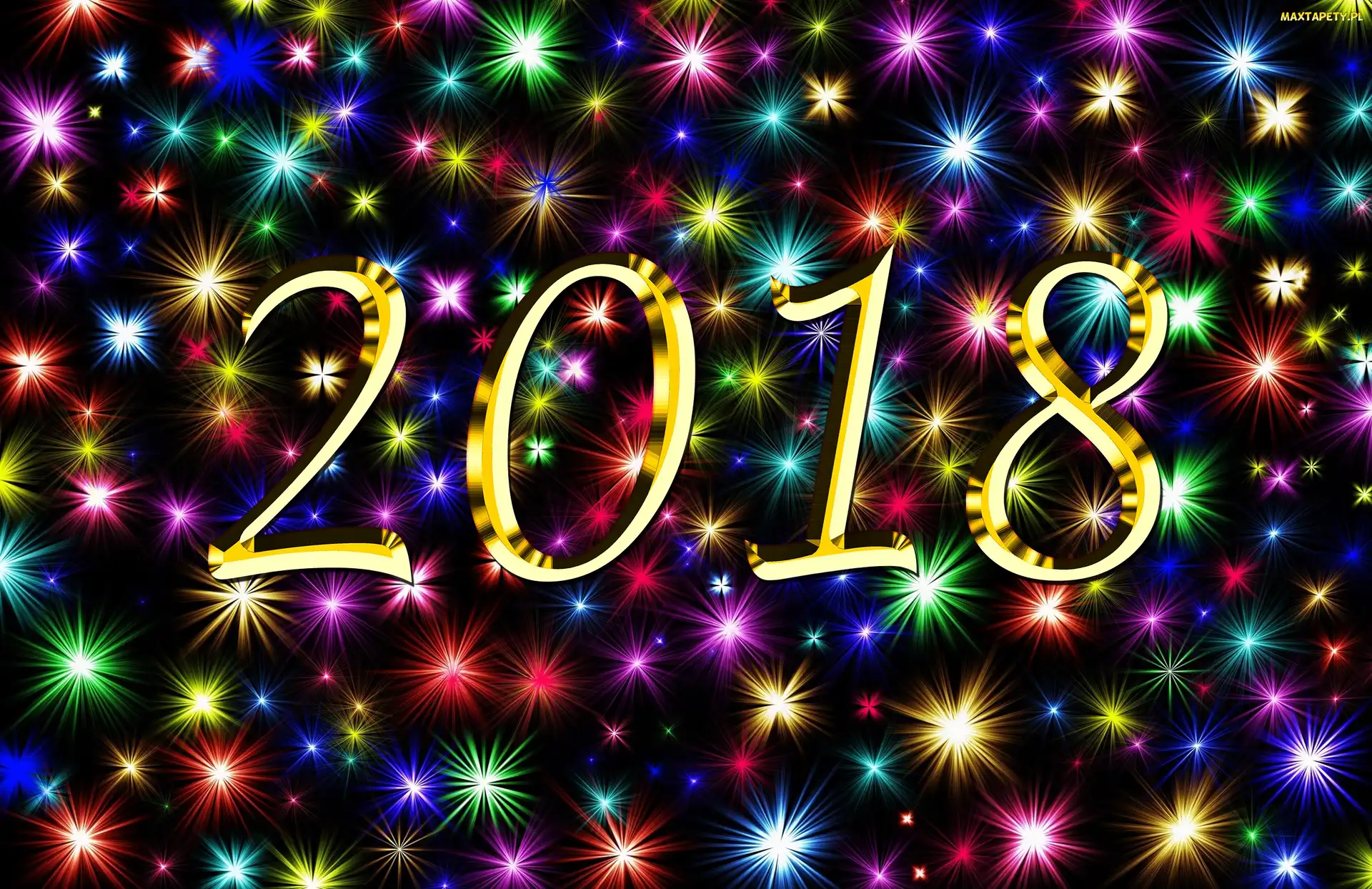 2018, Grafika 2D, Fajerwerki, Sylwester, Nowy Rok