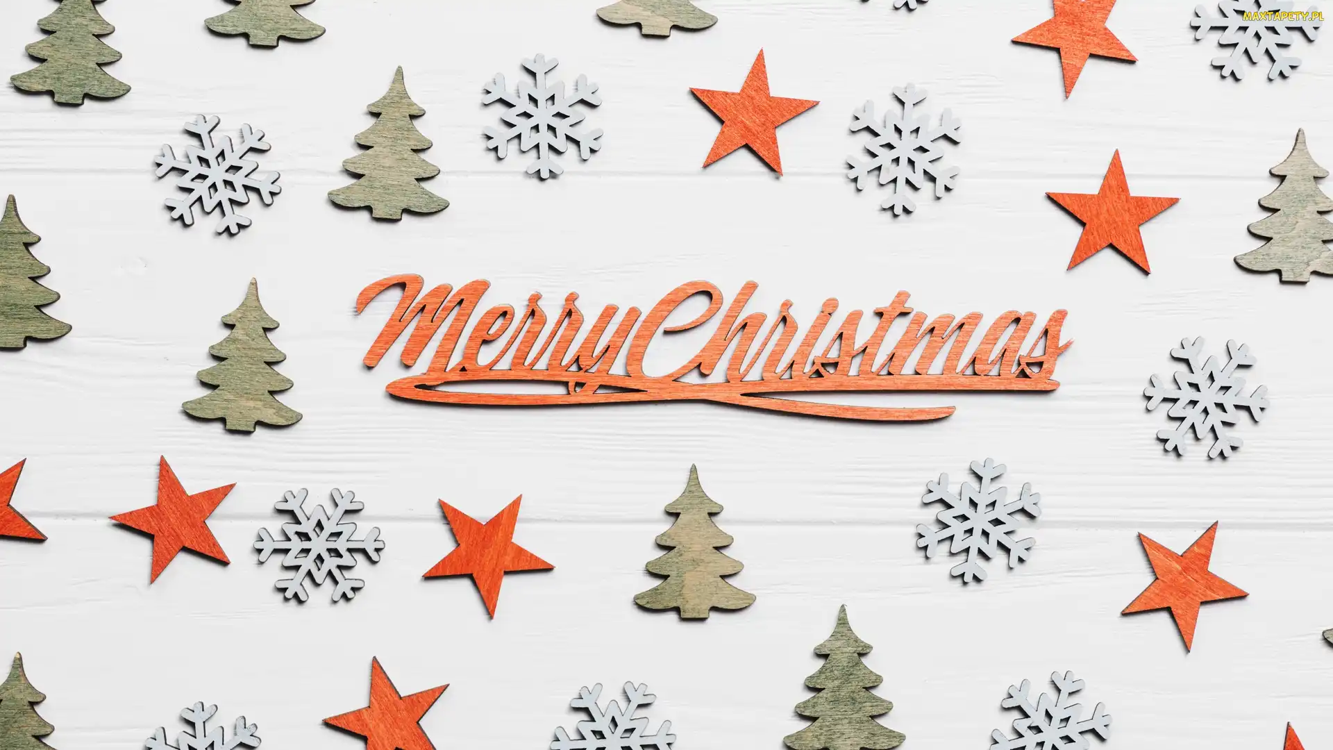 Merry Christmas, Napis, Gwiazdki, Dekoracja, Choinki, Deski