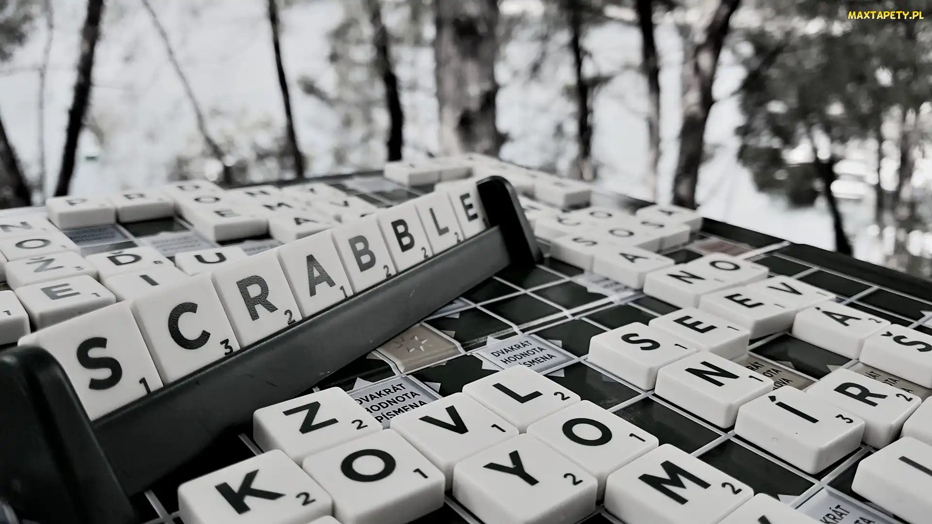 Gra, Drzewa, Plener, Plansza, Scrabble