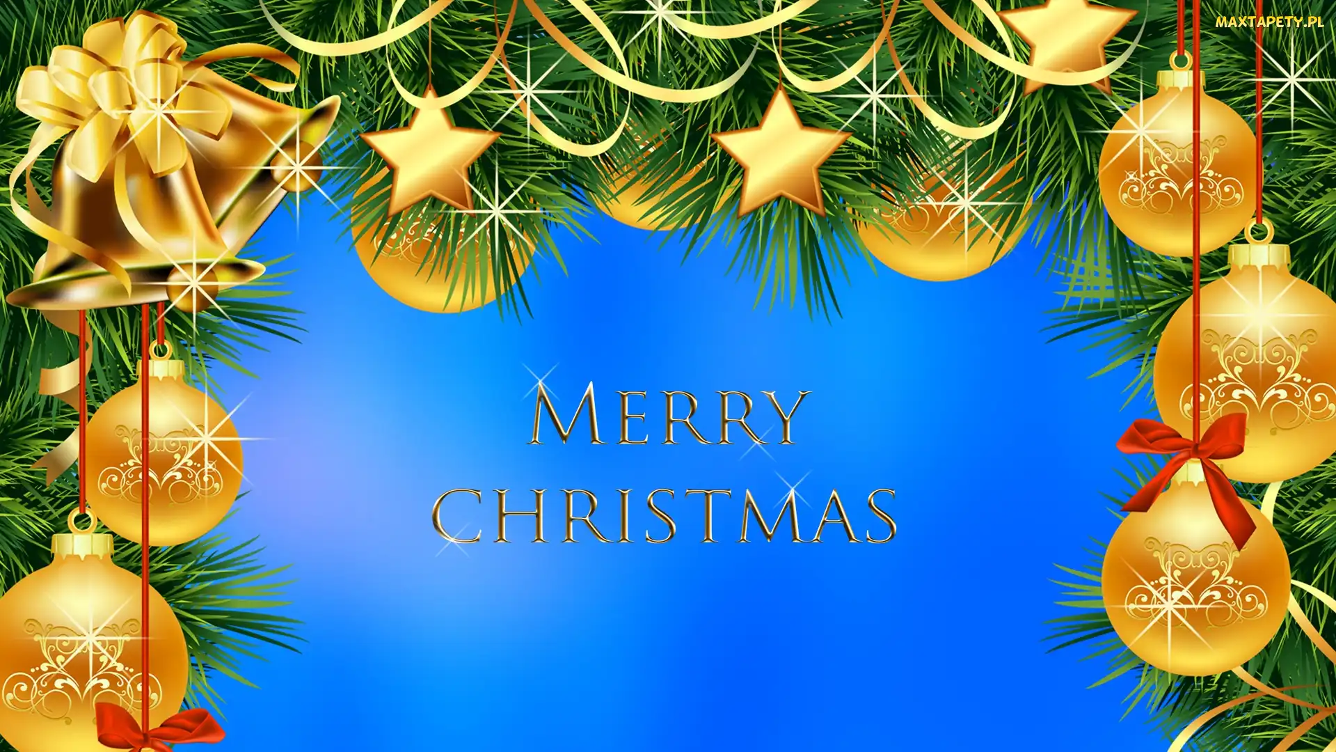 Girlanda, Boże Narodzenie, Grafika 2D, Napis, Merry Christmas, Święta, Bombki
