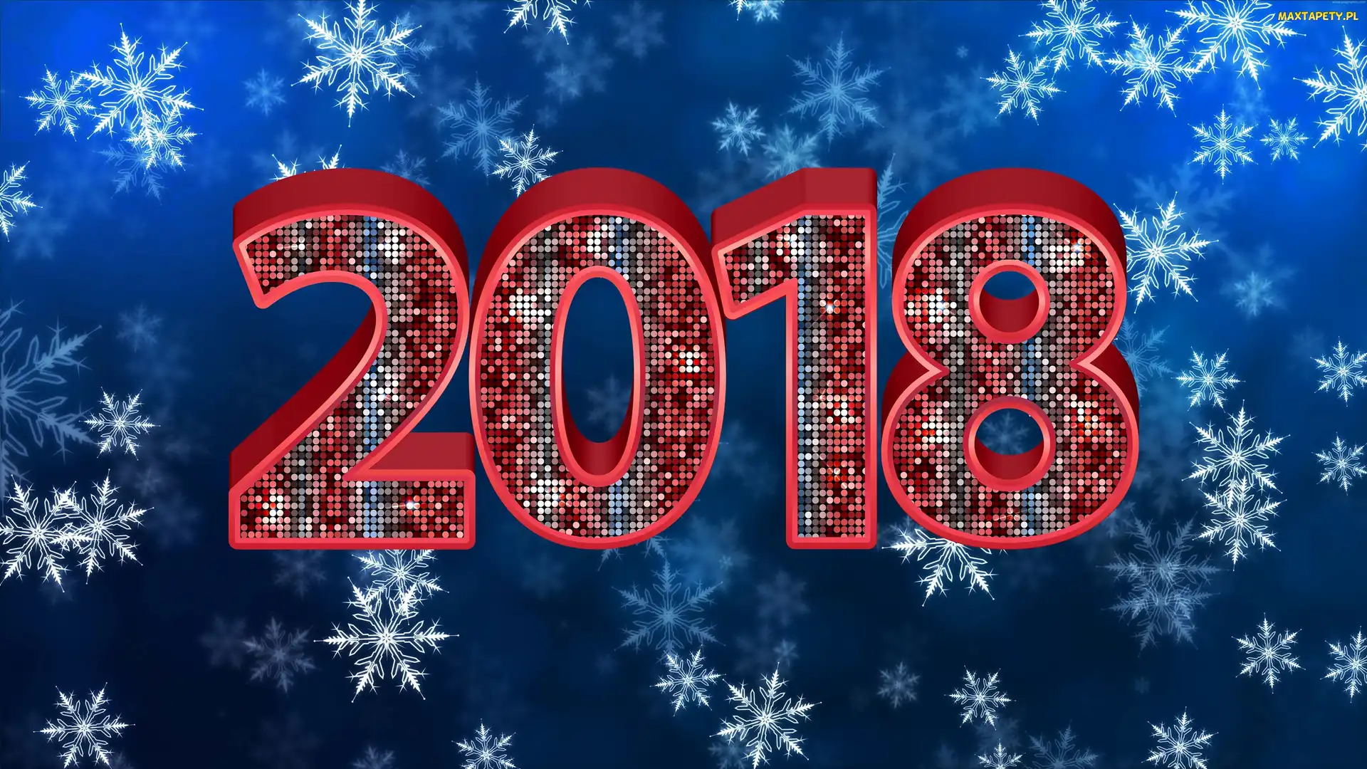 2018, Niebieskie tło, Nowy Rok