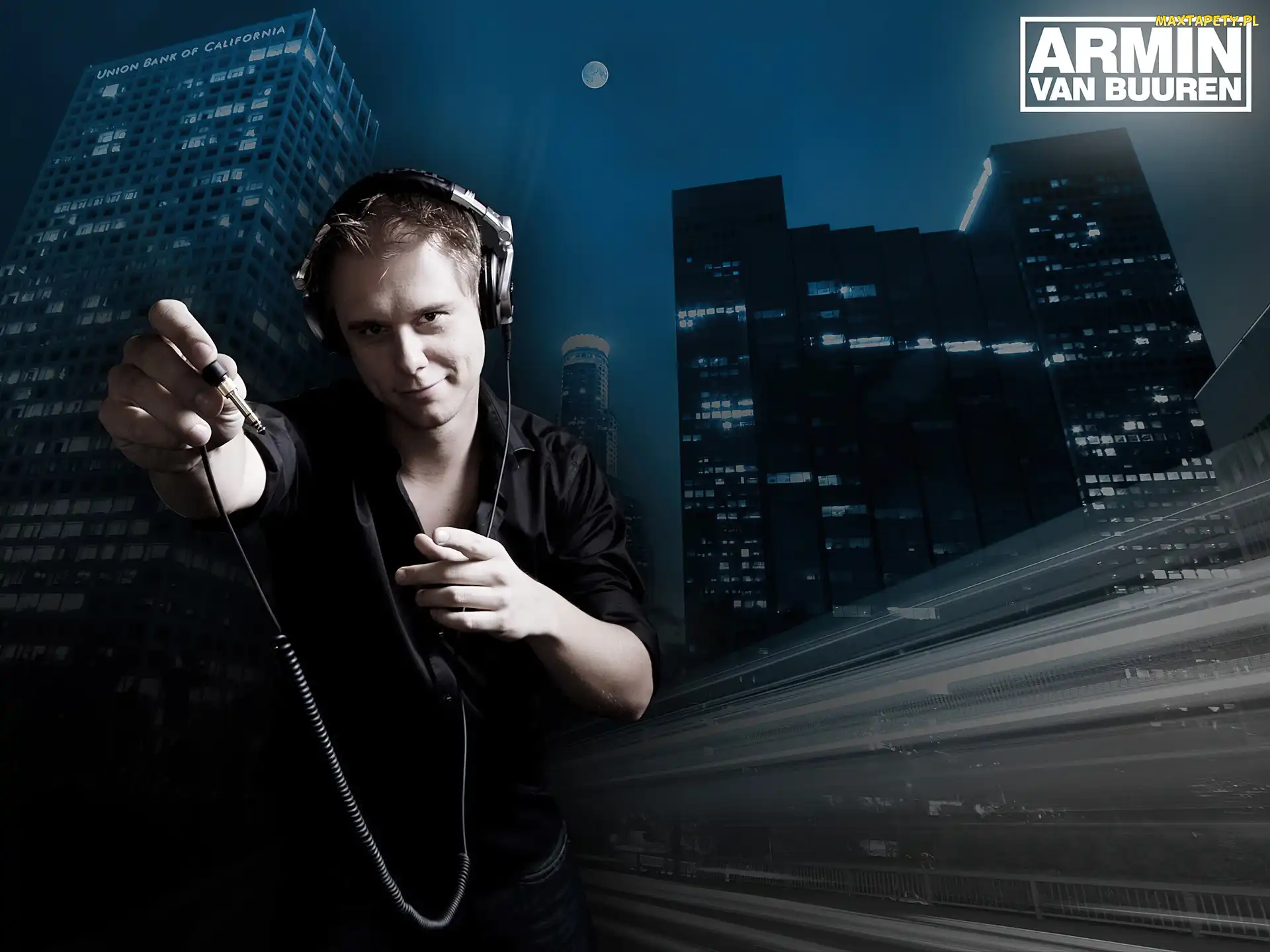 budynki, słuchawki, Armin van Buuren