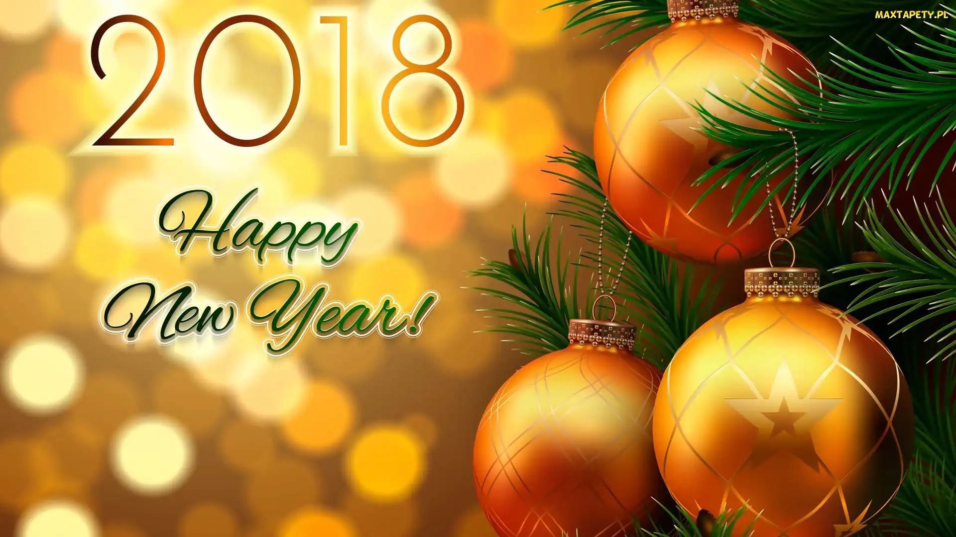 Bombki, Choinka, Nowy Rok, Bokeh, Happy New Year, Sylwester, 2018