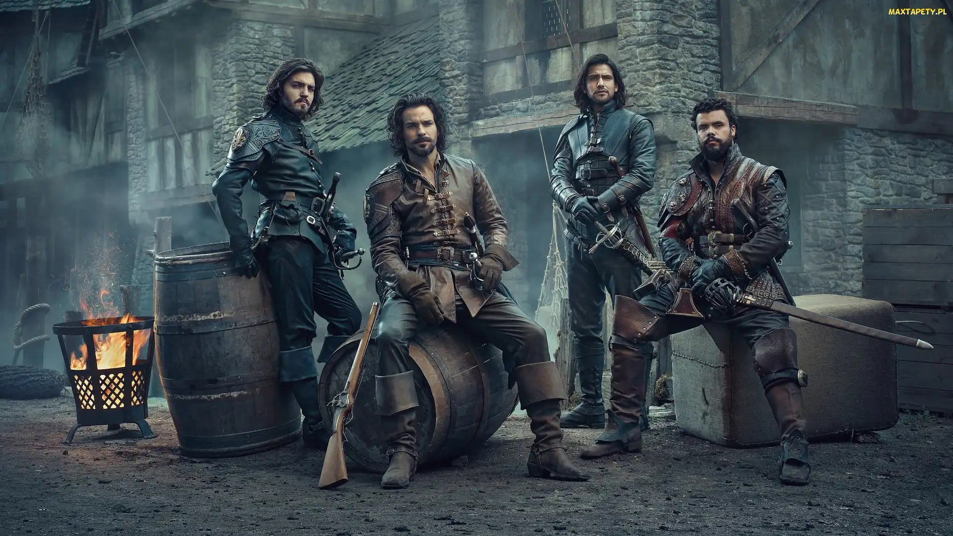 Santiago Cabrera, D Artagnan, Serial, Tom Burke, Luke Pasqualino, Howard Charles, Muszkieterowie, Portos, Aramis, The Musketeers, Atos
