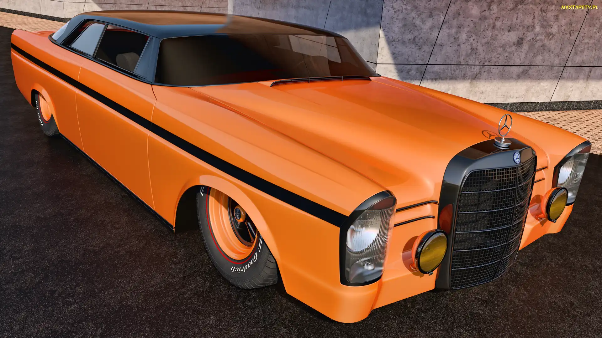 1961, Mercedes Benz 300SE Coupe, Zabytkowy, Pomarańczowy