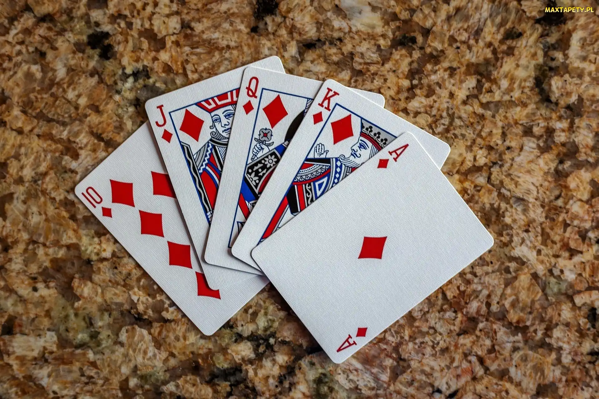Szczęście, Poker królewski, Karty, Układ