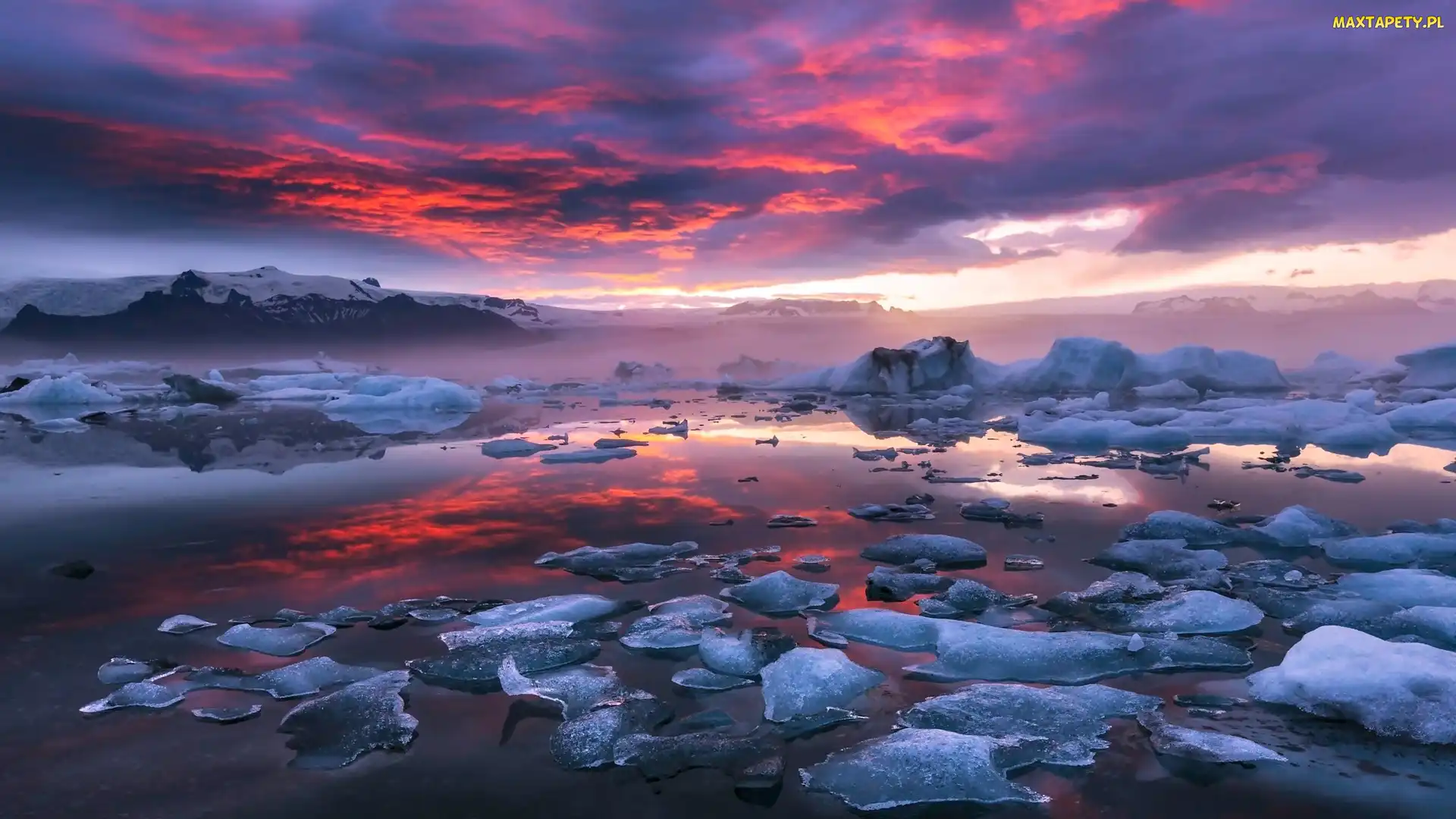 Park Narodowy Vatnajökull, Zima, Jezioro, Laguna lodowcowa Jökulsárlón, Islandia