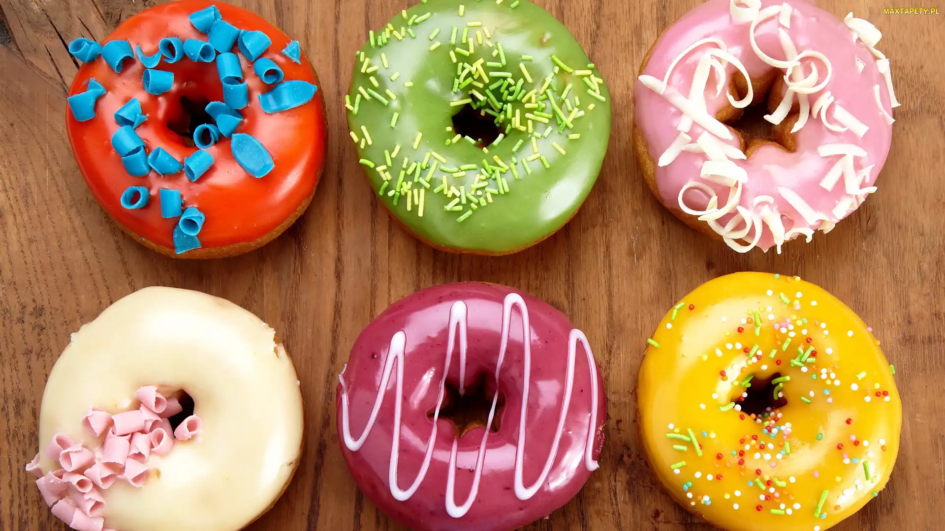 Lukier, Donuty, Kolorowe, Pączki