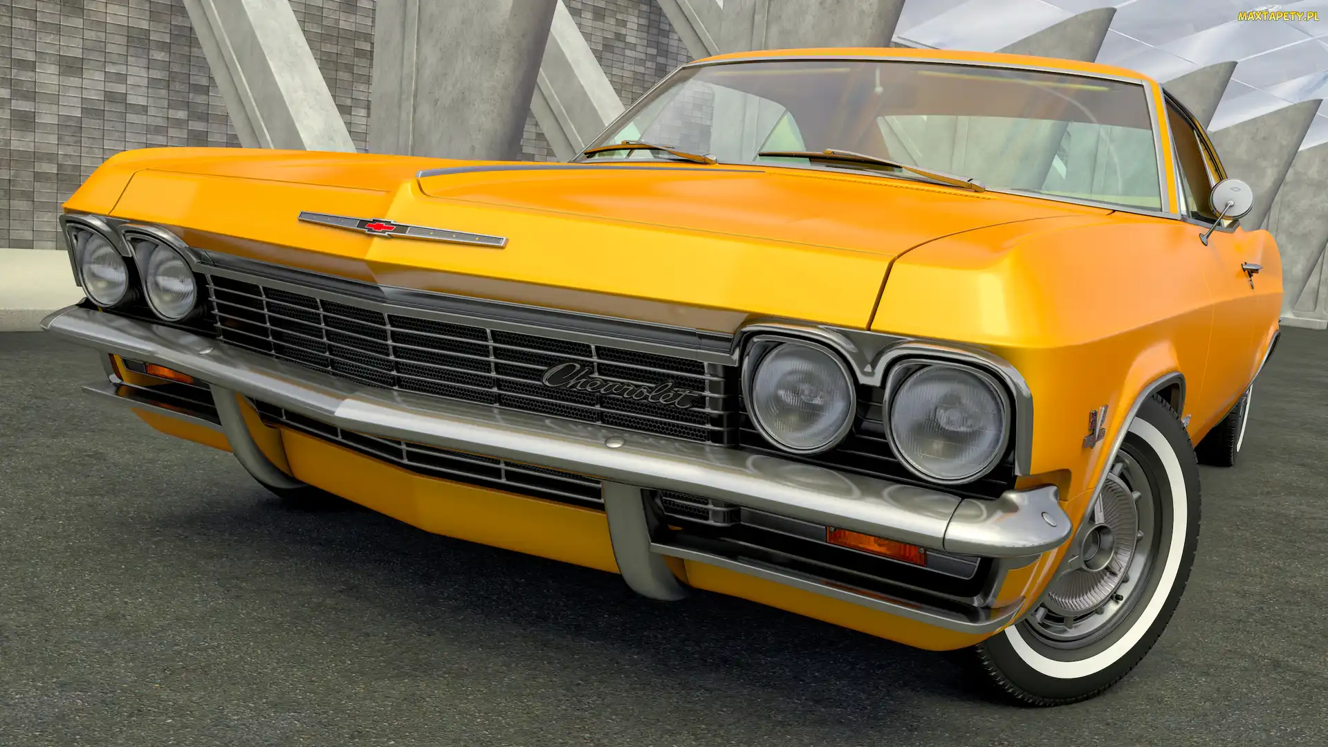 Zabytkowy, 1965, Żółty, Chevrolet Impala