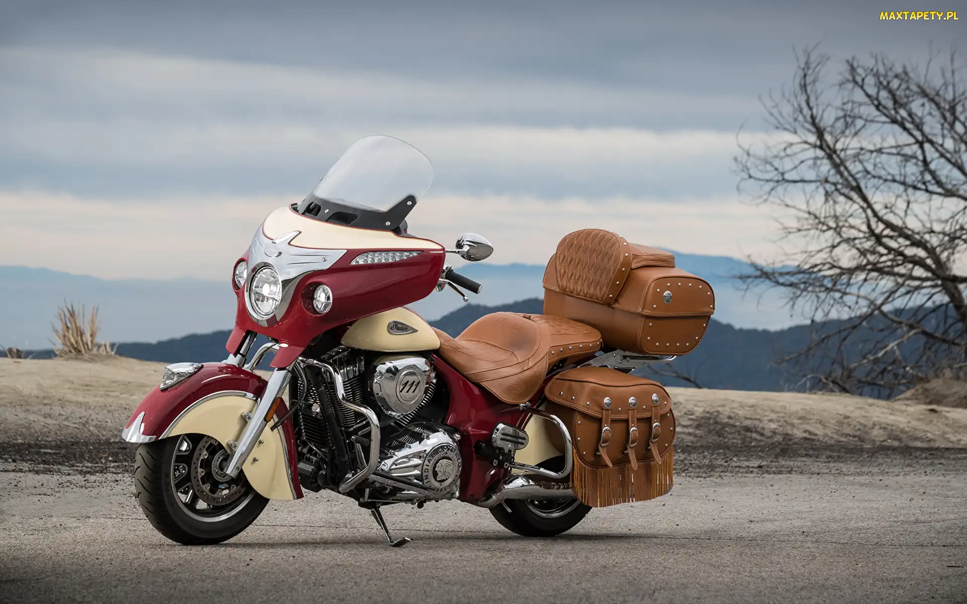 Kufer, Skórzany, Roadmaster Classic, Indian Motorcycle, Skórzane, Wykończenia