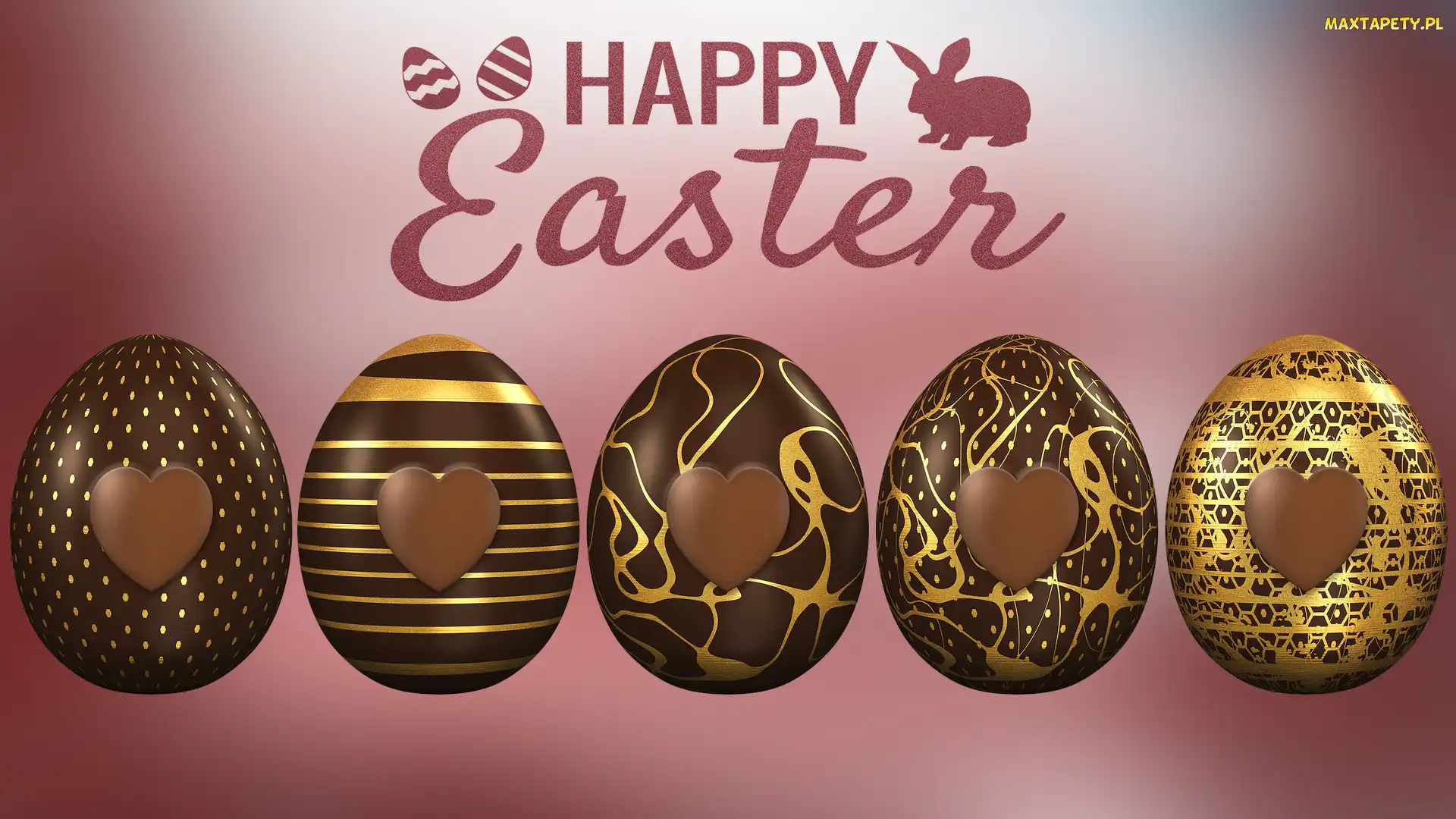 Wielkanoc, Happy Easter, Czekoladowe, Napis, Pisanki