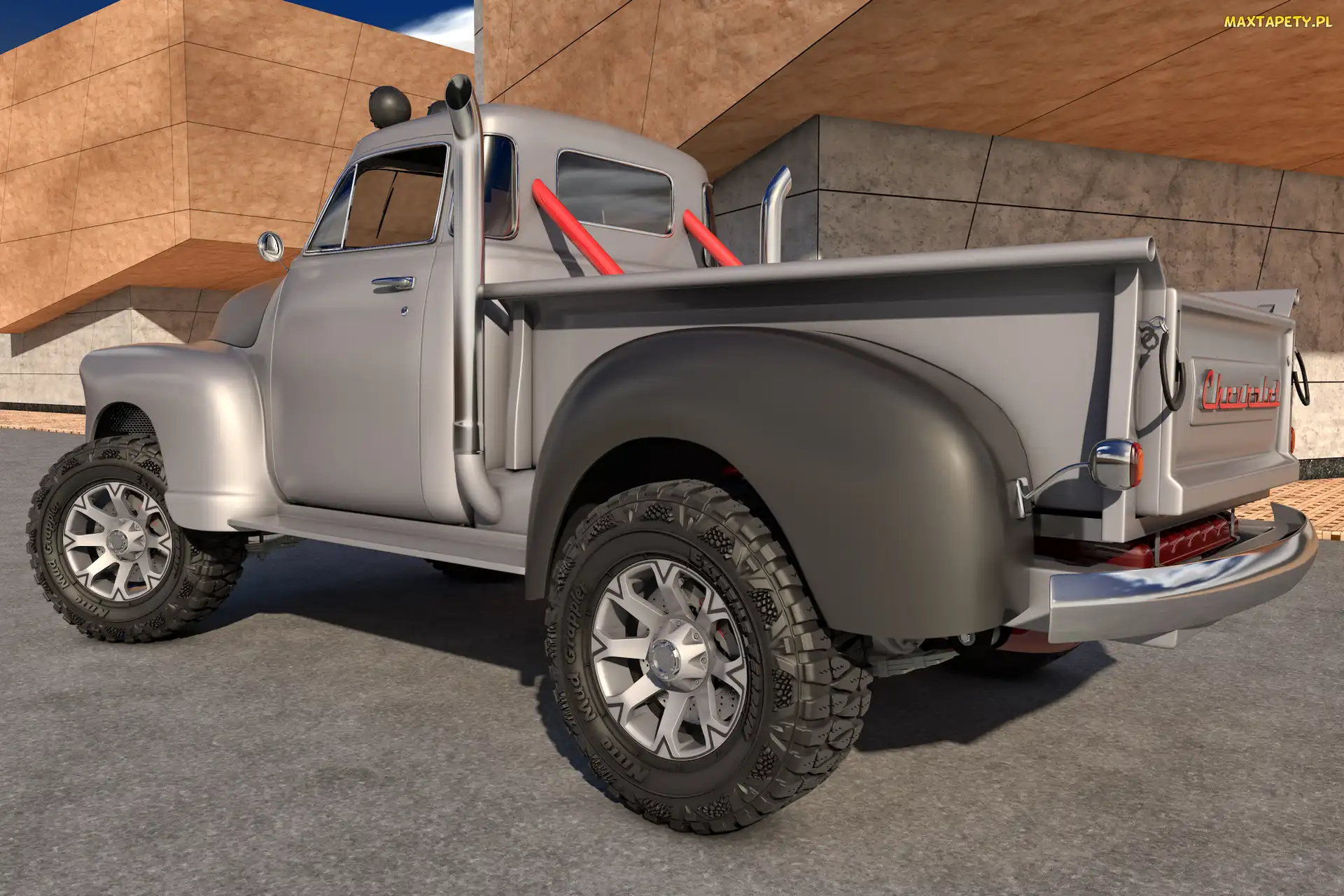 Bok, Zabytkowy, Chevrolet Pickup 4x4, 1951