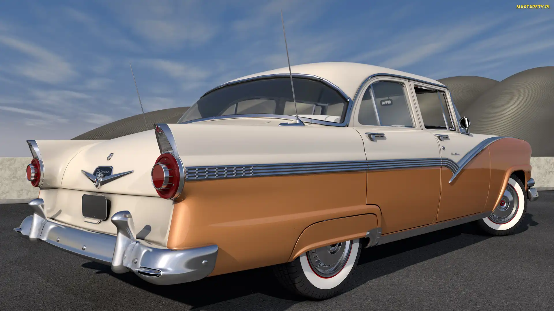 3D, Zabytkowy, Ford Fairlane Town Sedan, 1956