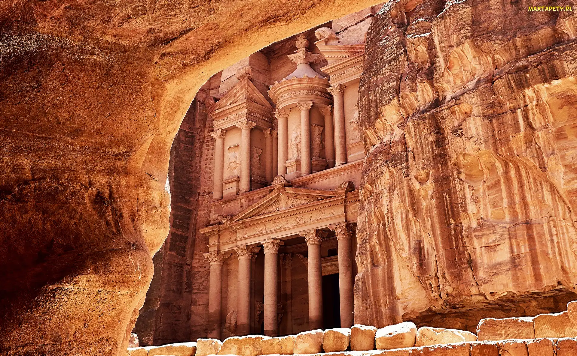 Skały, Skarbiec Faraona Al-Chazna, Petra, Jordania, Ruiny, Budowla