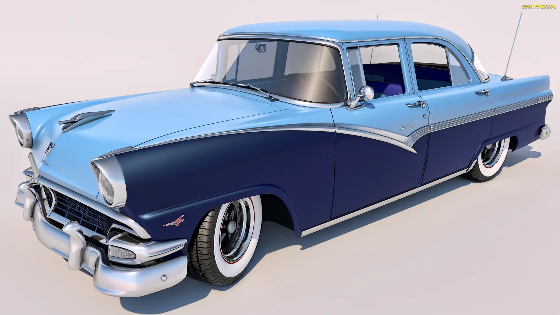 1956, Ford Fairlane Town Sedan, Niebieski, Zabytkowy