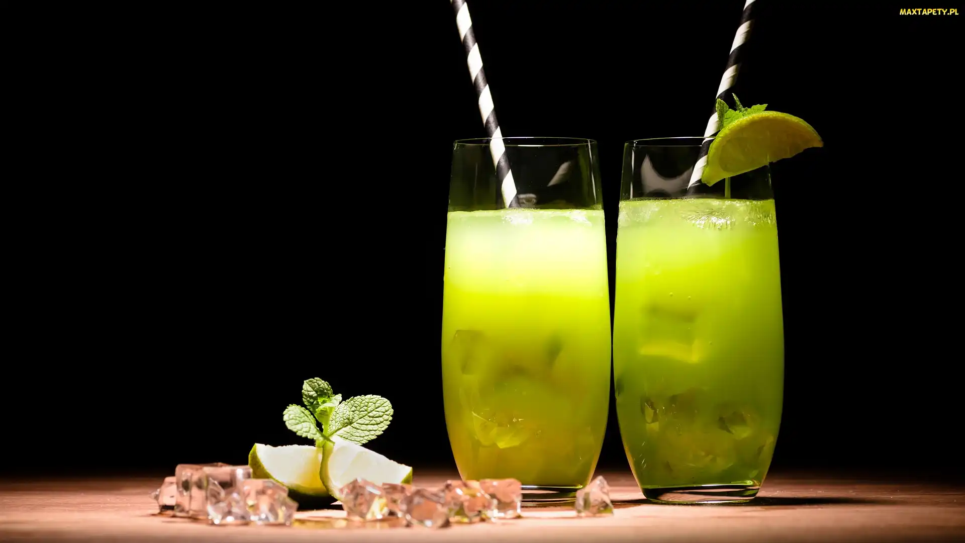 Mięta, Lód, Mojito, Limonka, Szklanka, Drinki, Słomka
